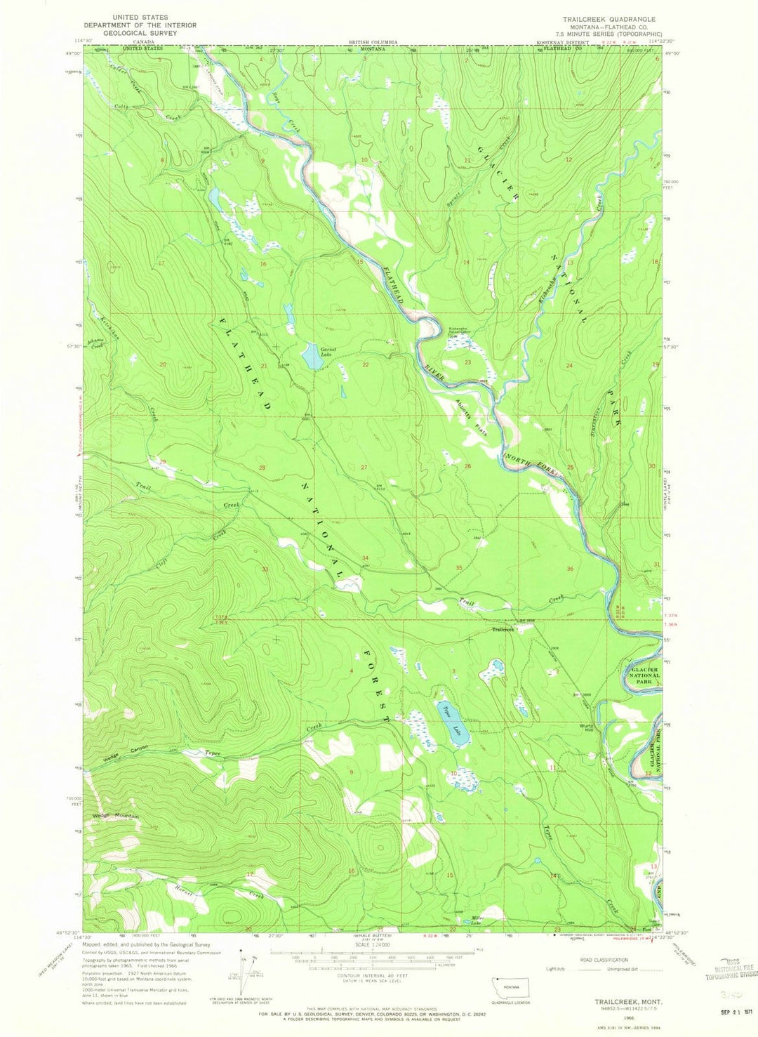 1966 Trailcreek, MT - Montana - USGS Topographic Map