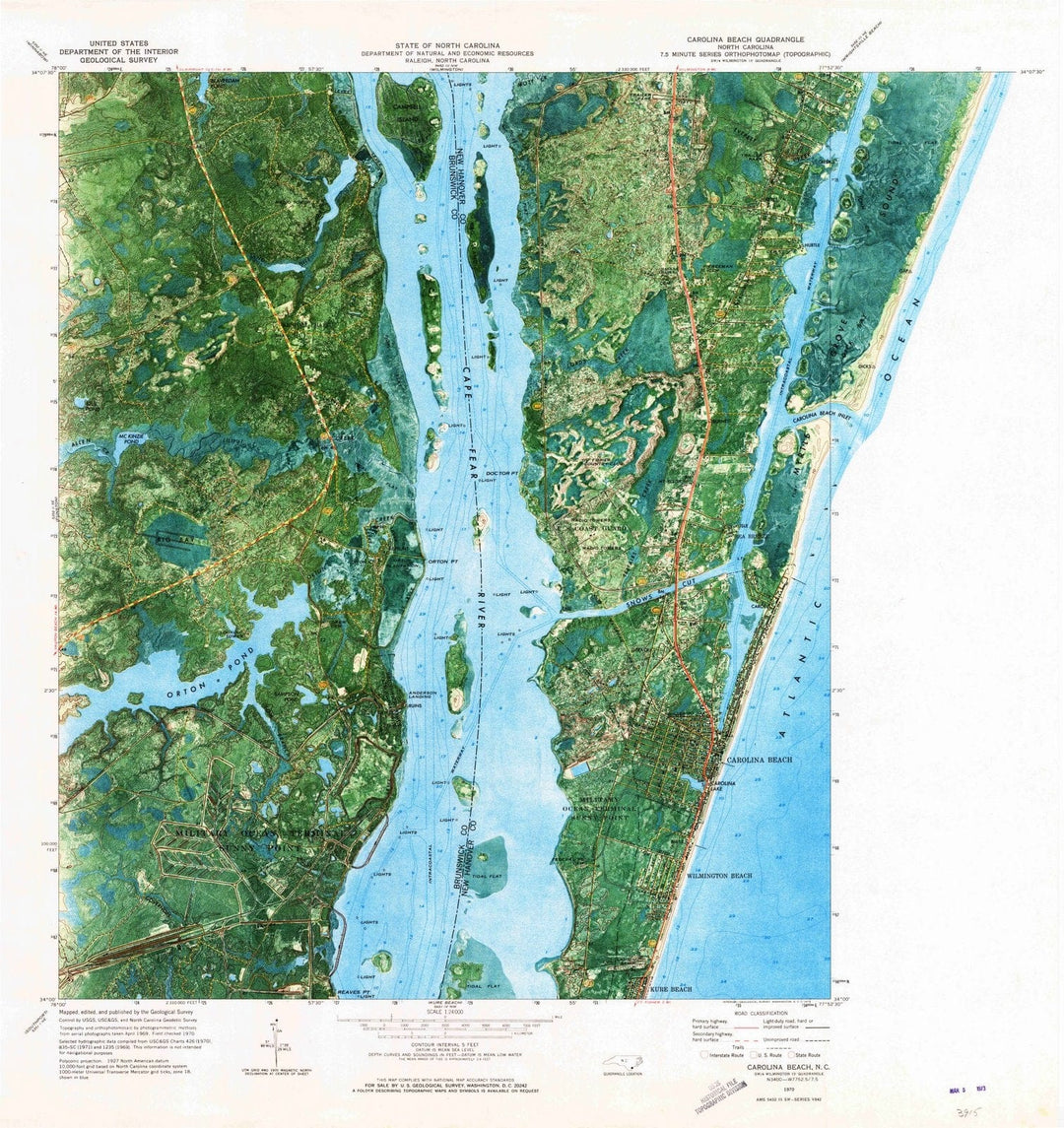 1970 Carolina Beach, NC - North Carolina - USGS Topographic Map