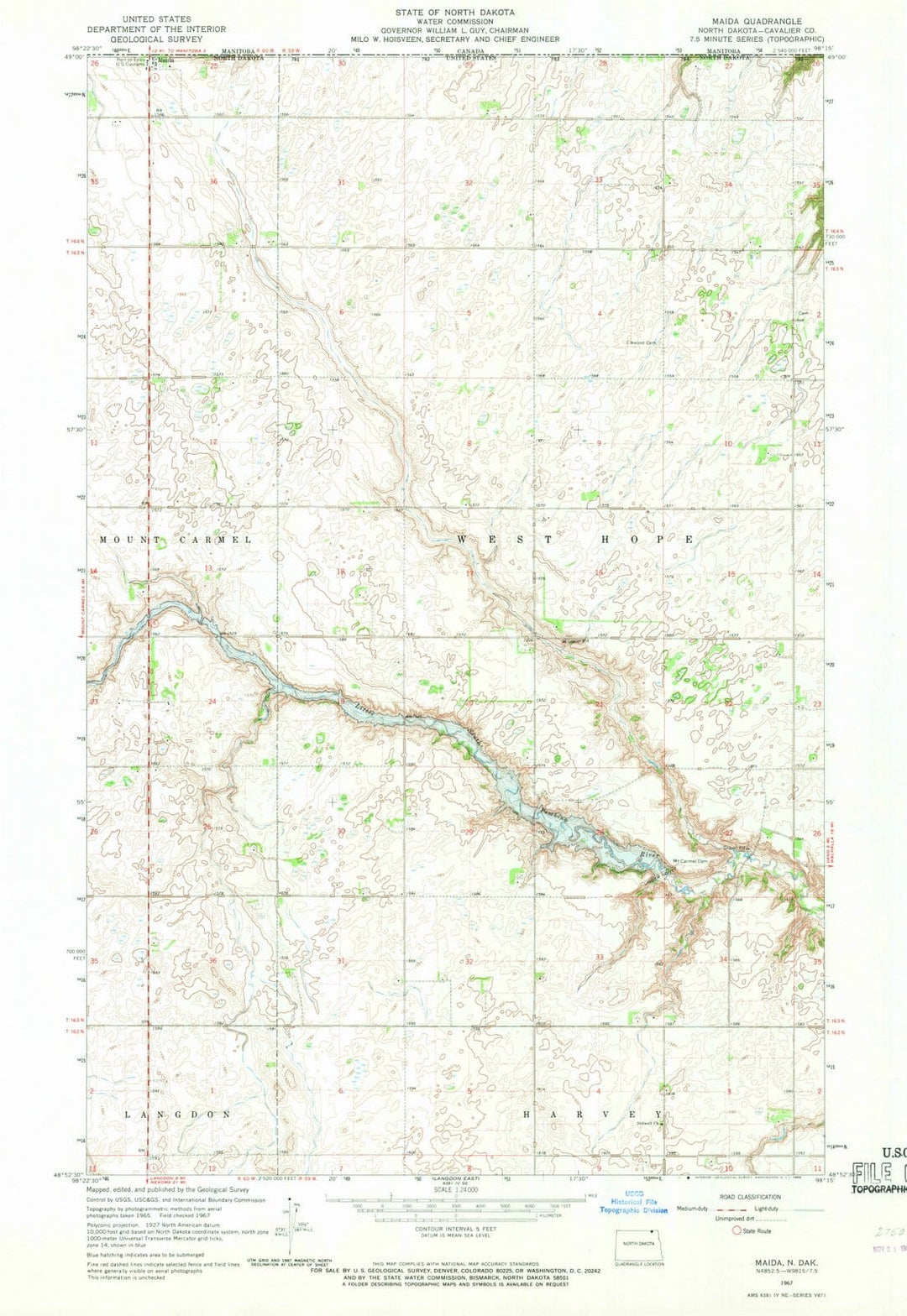 1967 Maida, ND - North Dakota - USGS Topographic Map