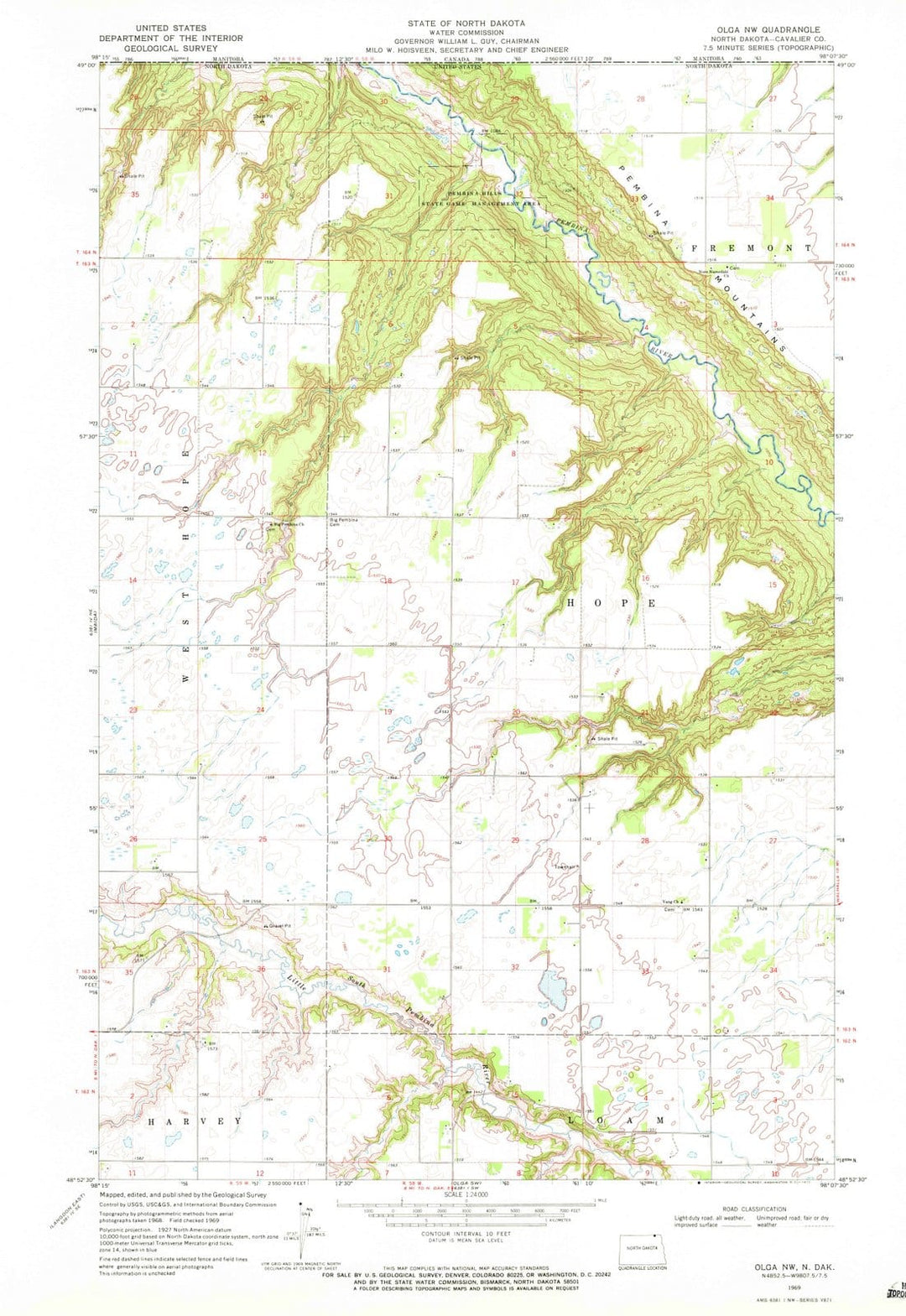 1969 Olga, ND - North Dakota - USGS Topographic Map v2