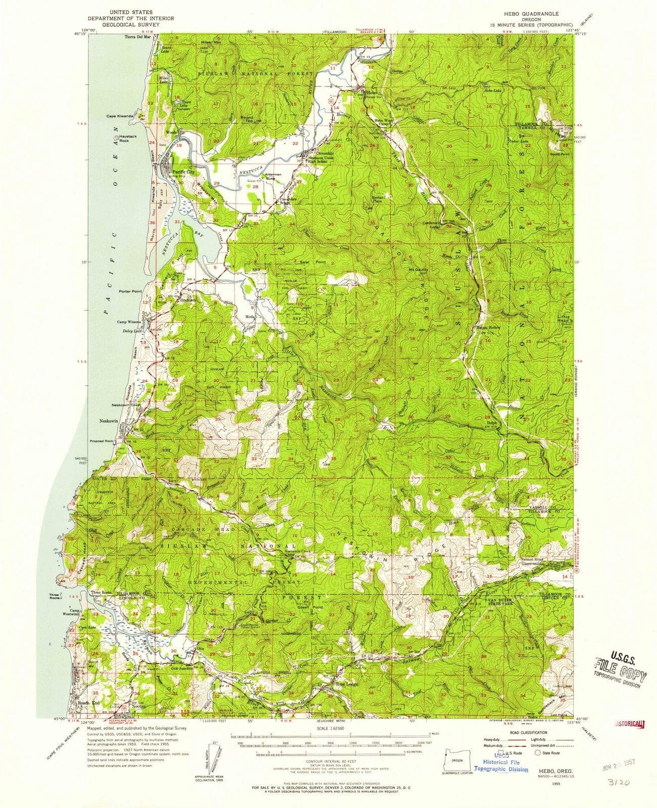 1955 Hebo, OR - Oregon - USGS Topographic Map