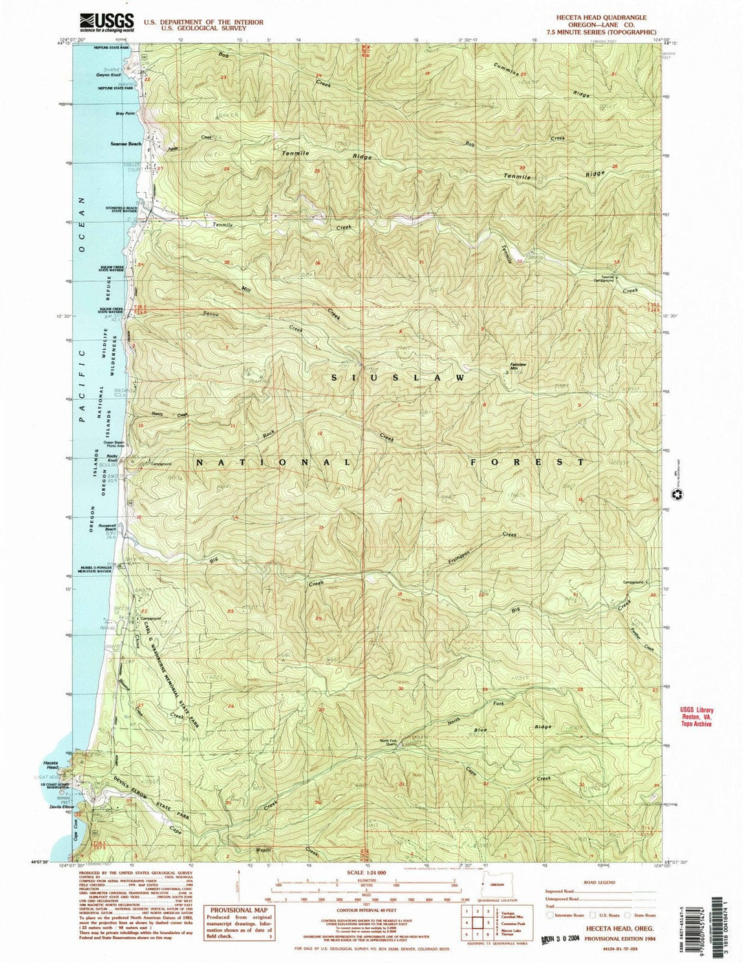 1984 Heceta Head, OR - Oregon - USGS Topographic Map