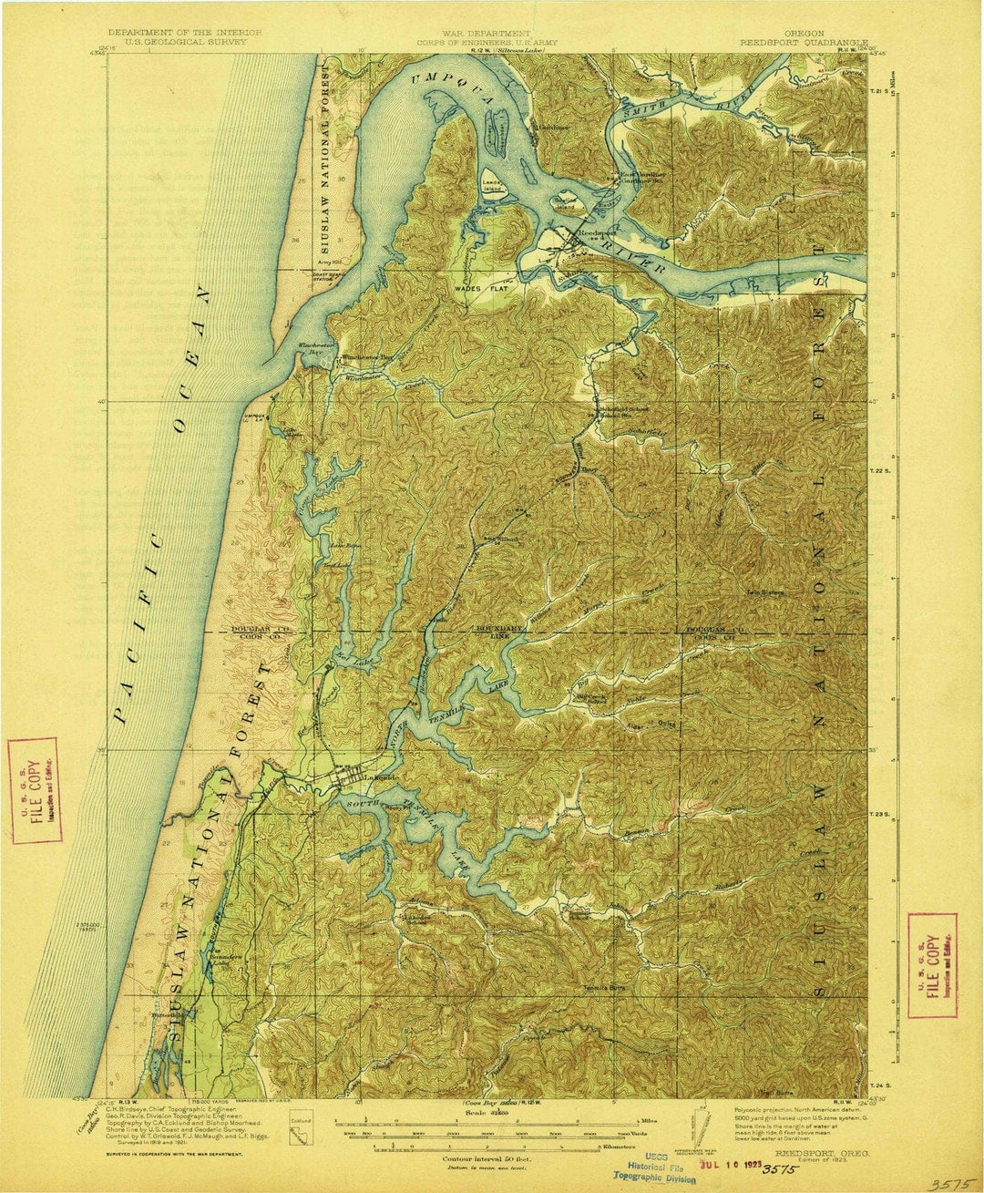 1923 Reedsport, OR - Oregon - USGS Topographic Map