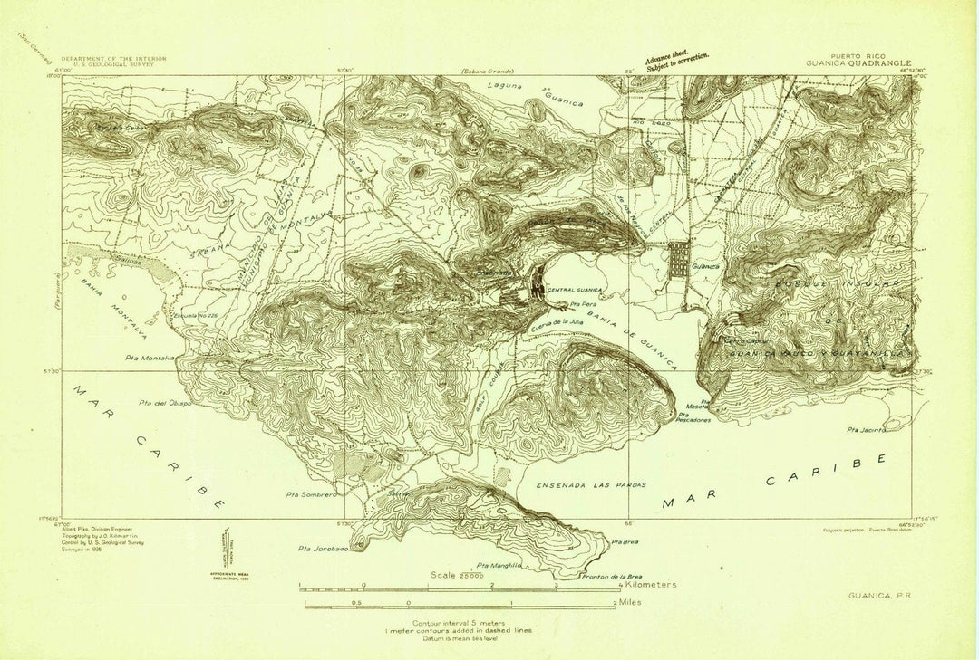 1935 Guanica, PR - Puerto Rico - USGS Topographic Map