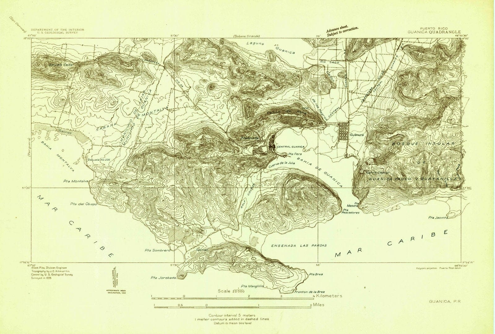 1935 Guanica, PR - Puerto Rico - USGS Topographic Map