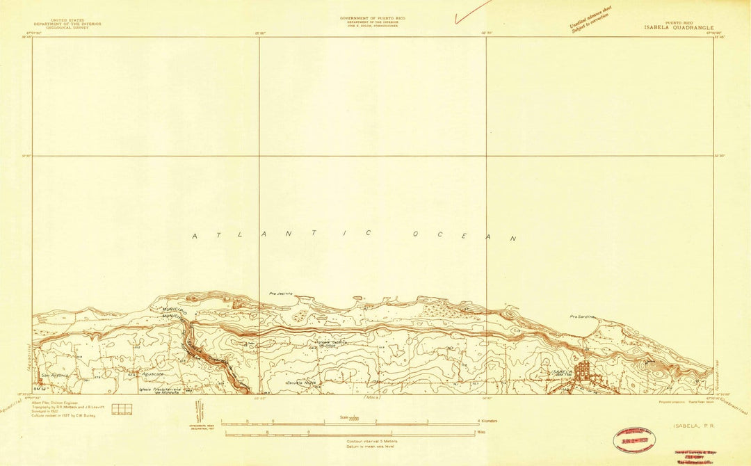 1937 Isabela, PR - Puerto Rico - USGS Topographic Map