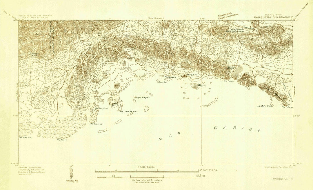 1935 Parguera, PR - Puerto Rico - USGS Topographic Map