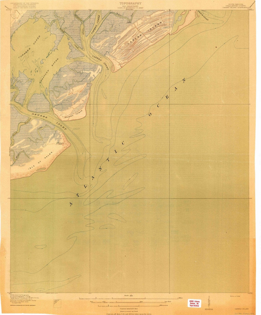 1919 Capers Island, SC - South Carolina - USGS Topographic Map