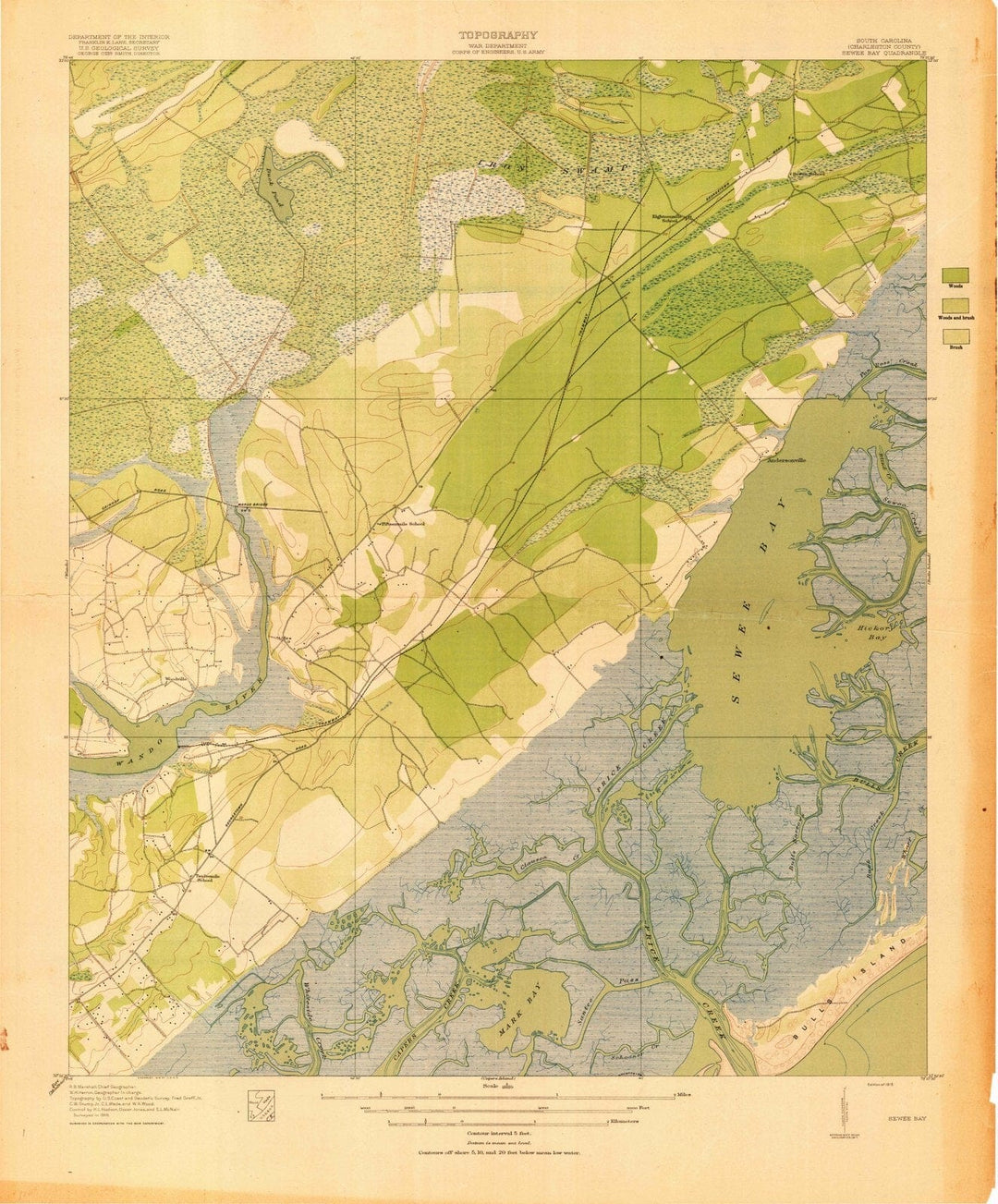 1919 Sewee Bay, SC - South Carolina - USGS Topographic Map