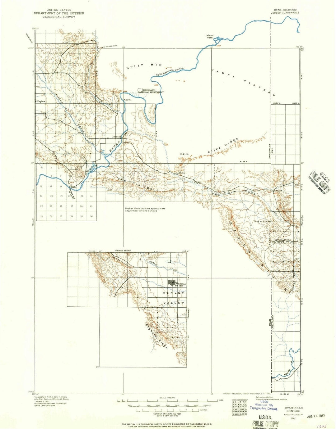 1907 Jensen, UT - Utah - USGS Topographic Map