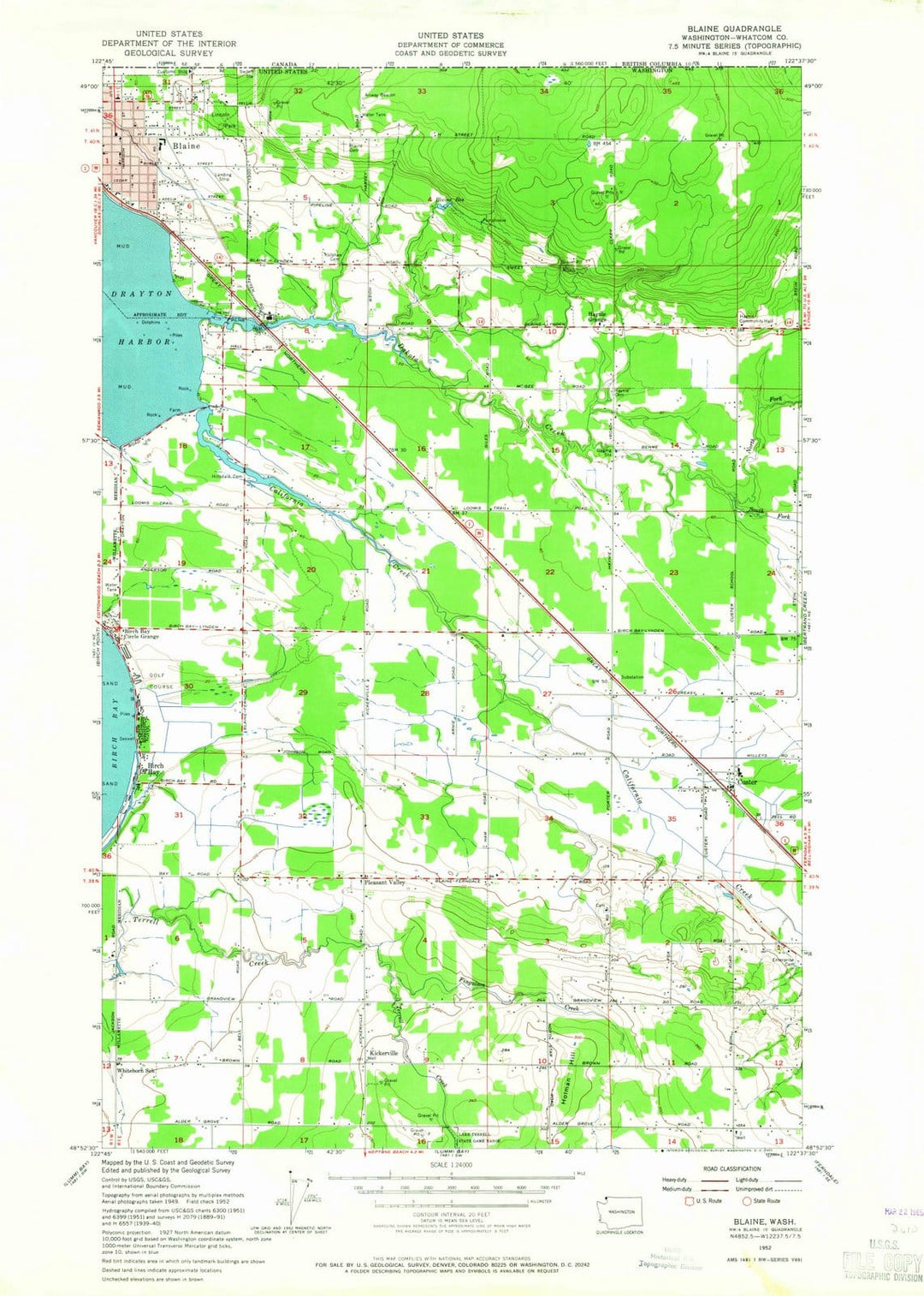 1952 Blaine, WA - Washington - USGS Topographic Map