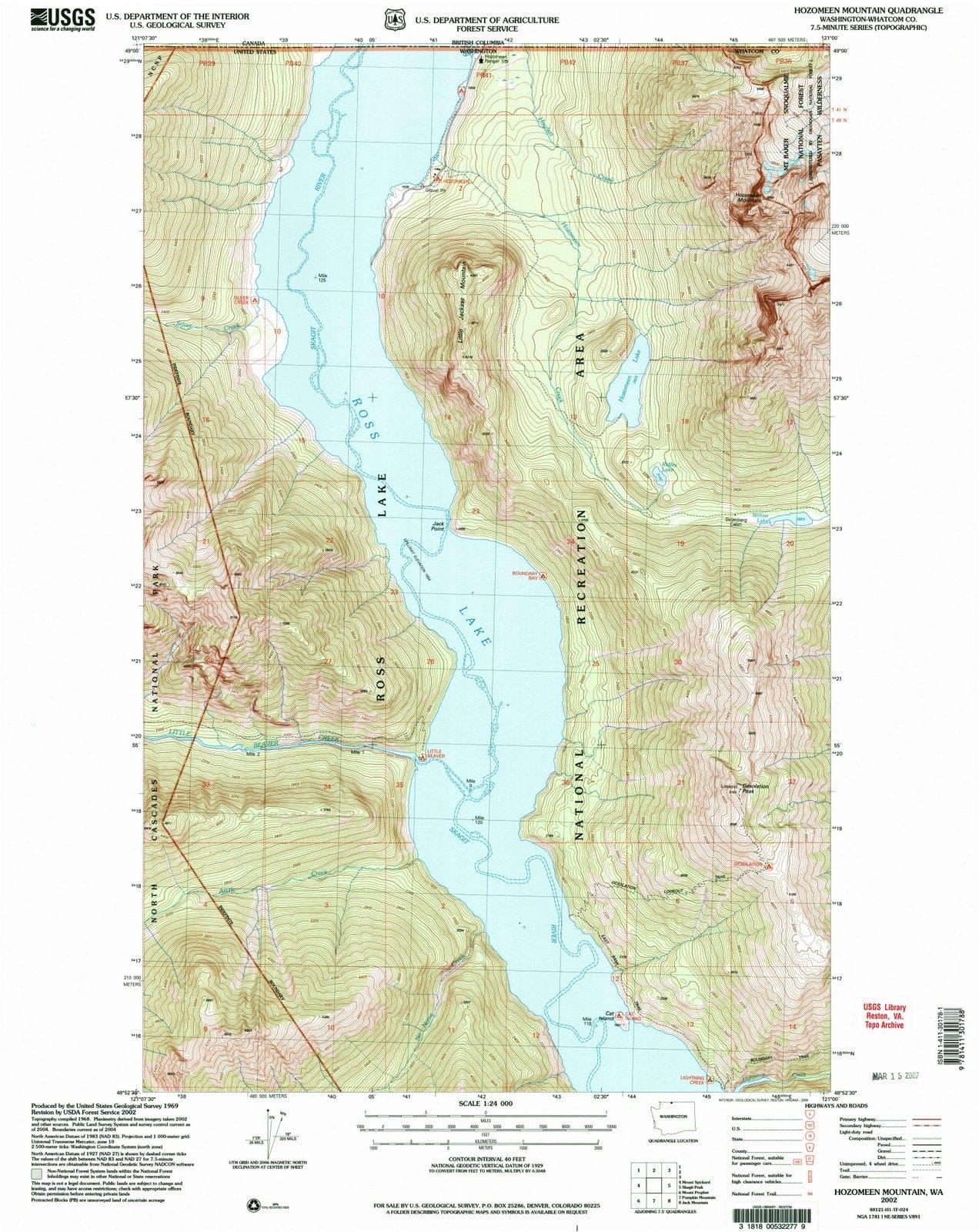 2002 Hozomeen Mountain, WA - Washington - USGS Topographic Map