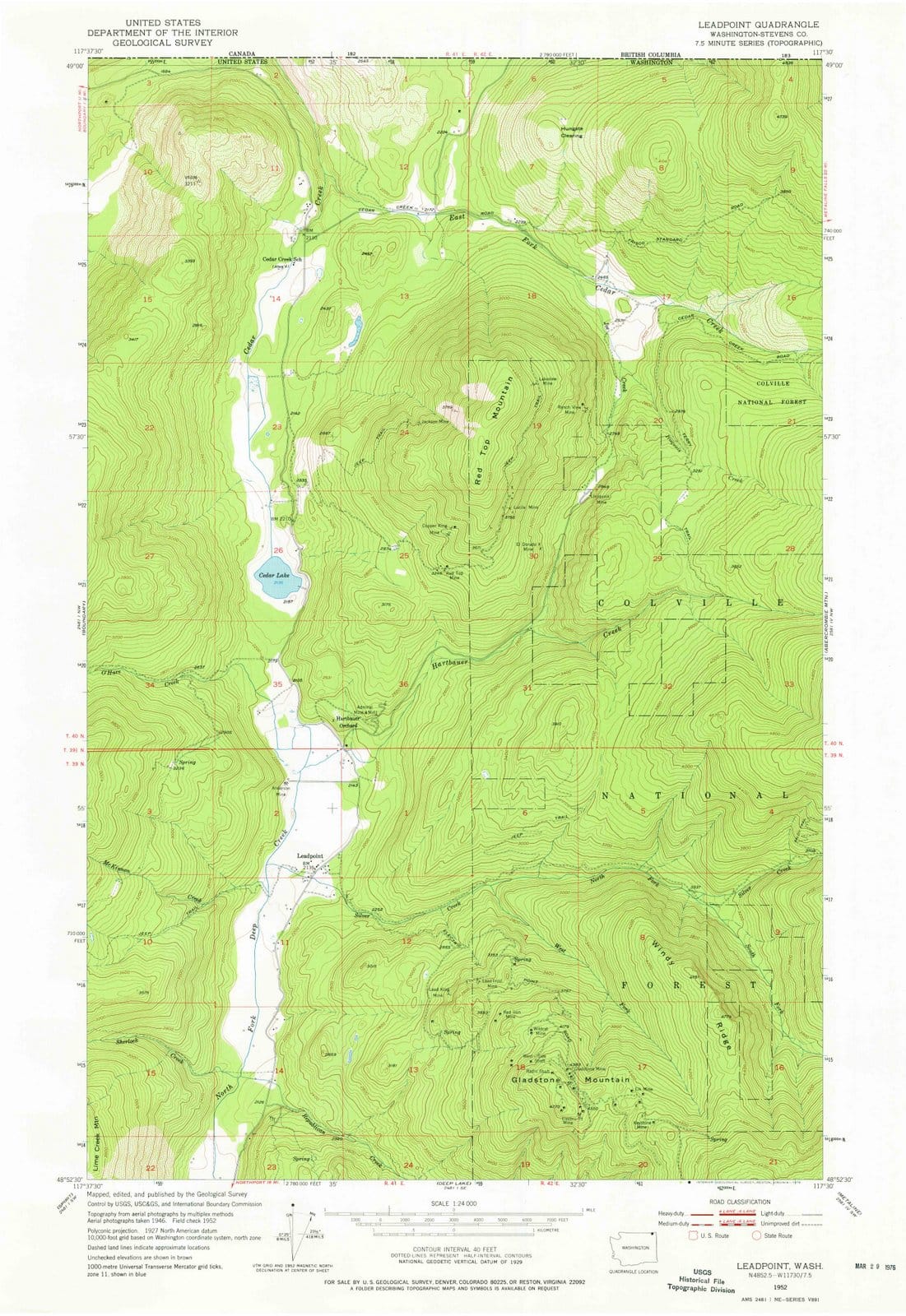 1952 Leadpoint, WA - Washington - USGS Topographic Map