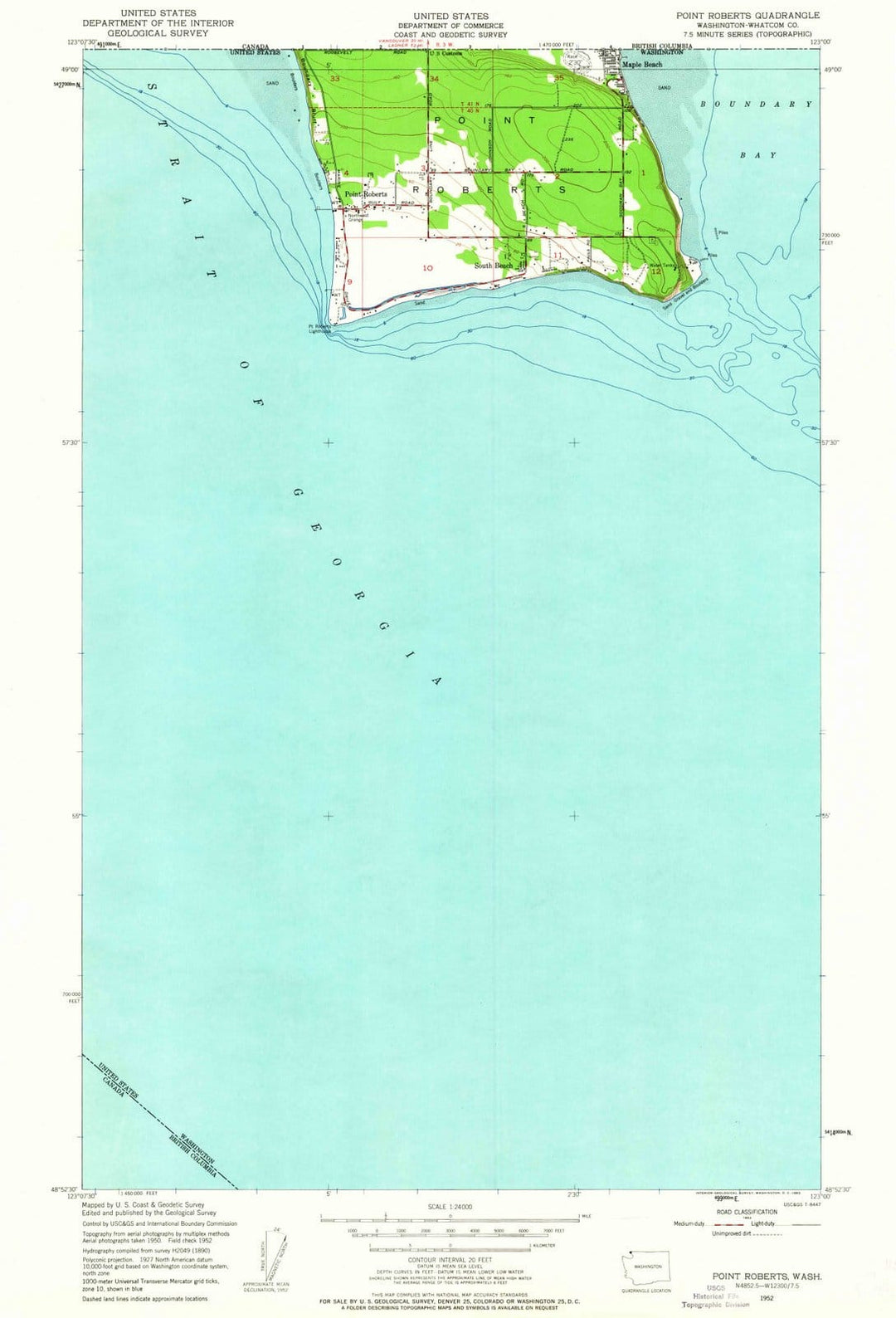 1952 Point Roberts, WA - Washington - USGS Topographic Map