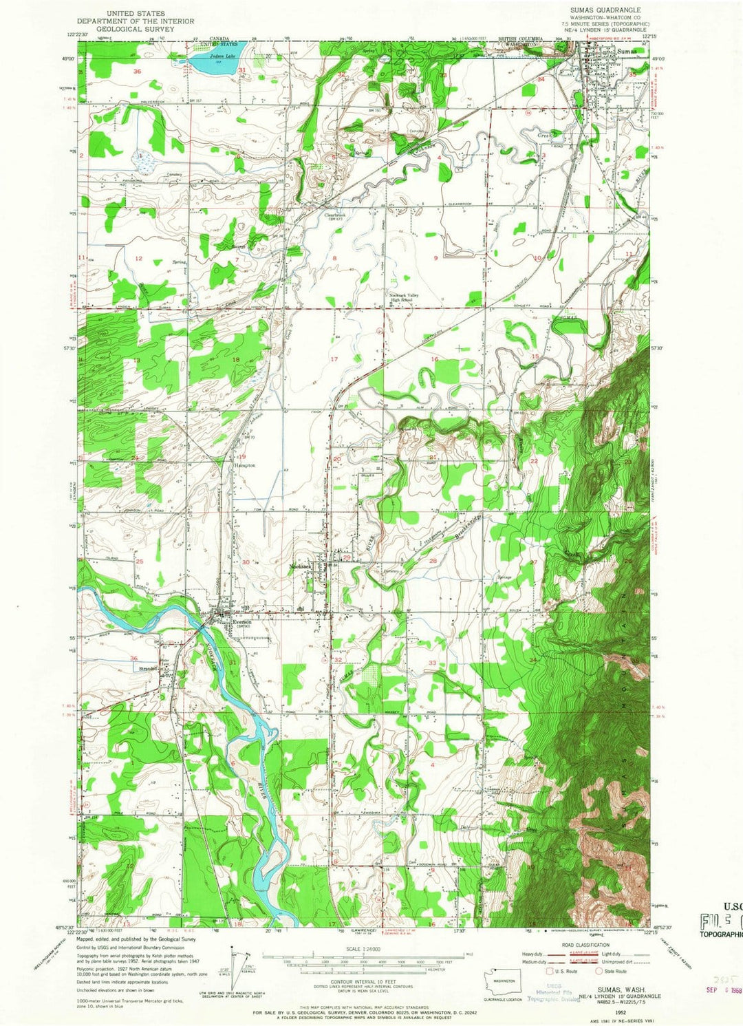 1952 Sumas, WA - Washington - USGS Topographic Map