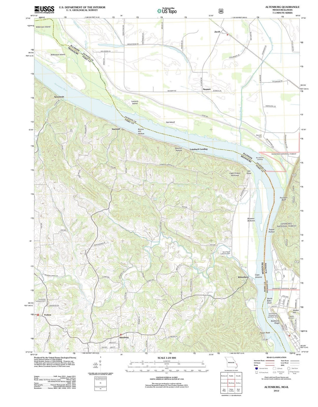 2012 Altenburg, MO - Missouri - USGS Topographic Map