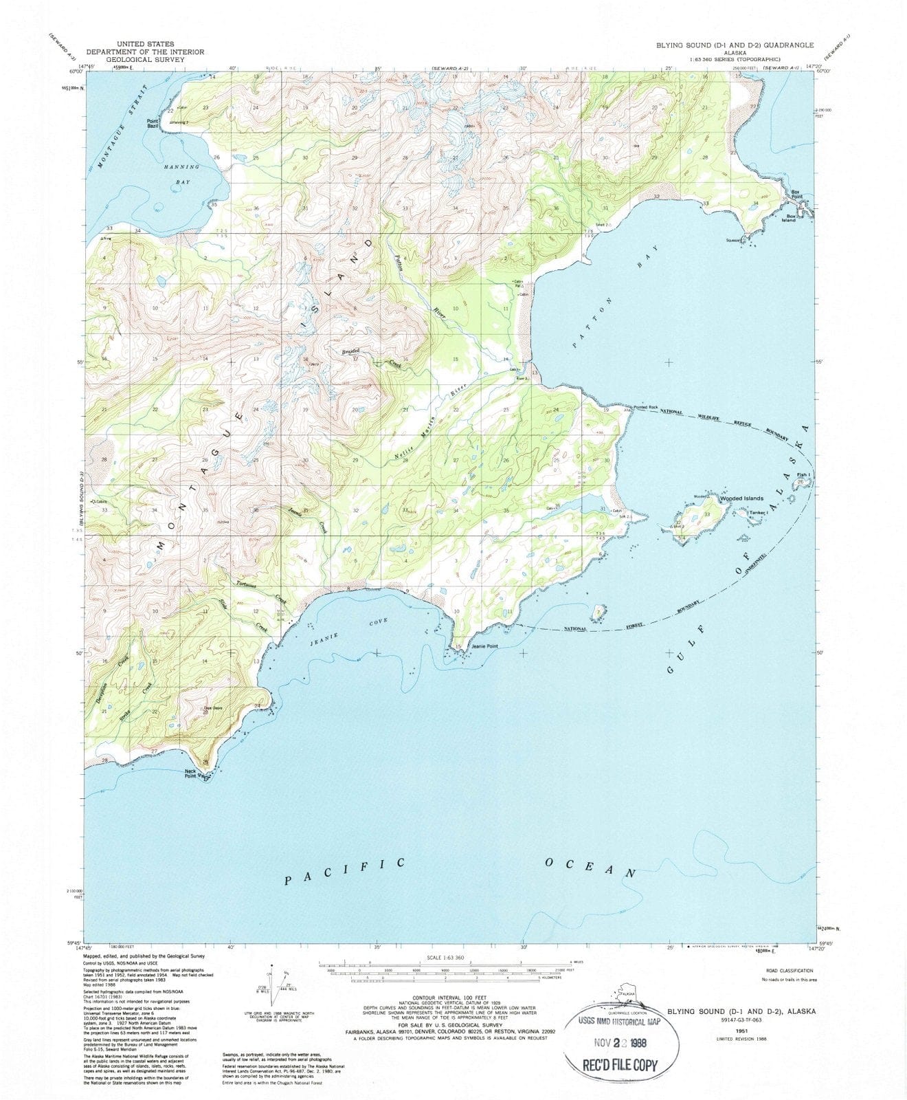 1951 Blying Sound, AK - Alaska - USGS Topographic Map v3