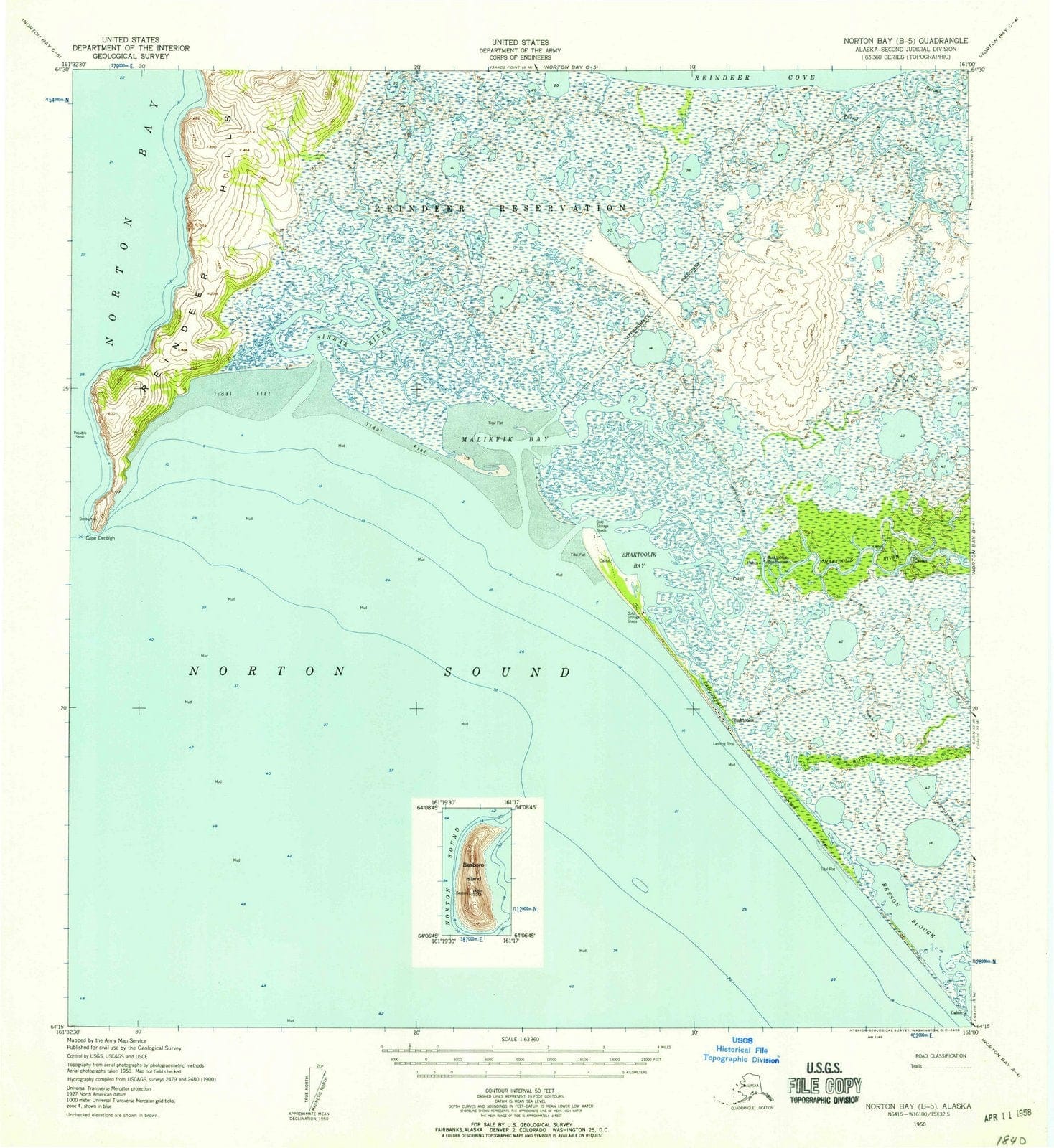 1950 Nortonay, AK - Alaska - USGS Topographic Map3