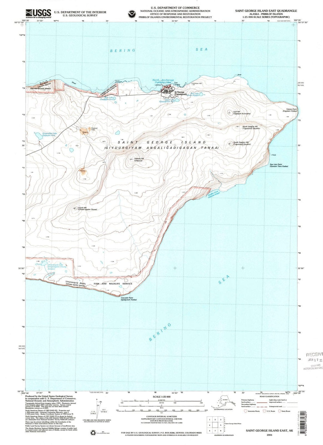 2001 Saint George Island East, AK - Alaska - USGS Topographic Map