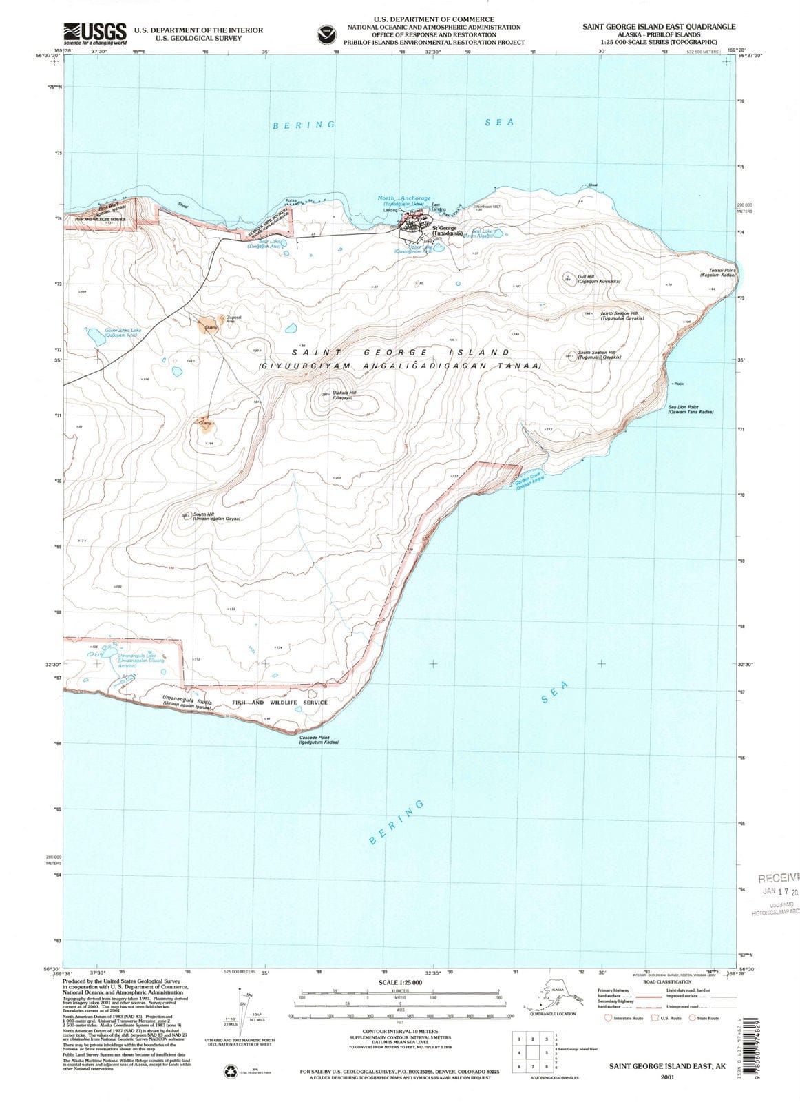 2001 Saint George Island East, AK - Alaska - USGS Topographic Map