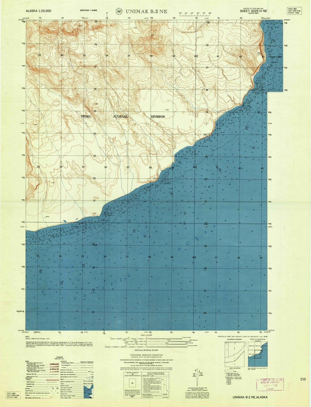 1958 Unimak, AK - Alaska - USGS Topographic Map