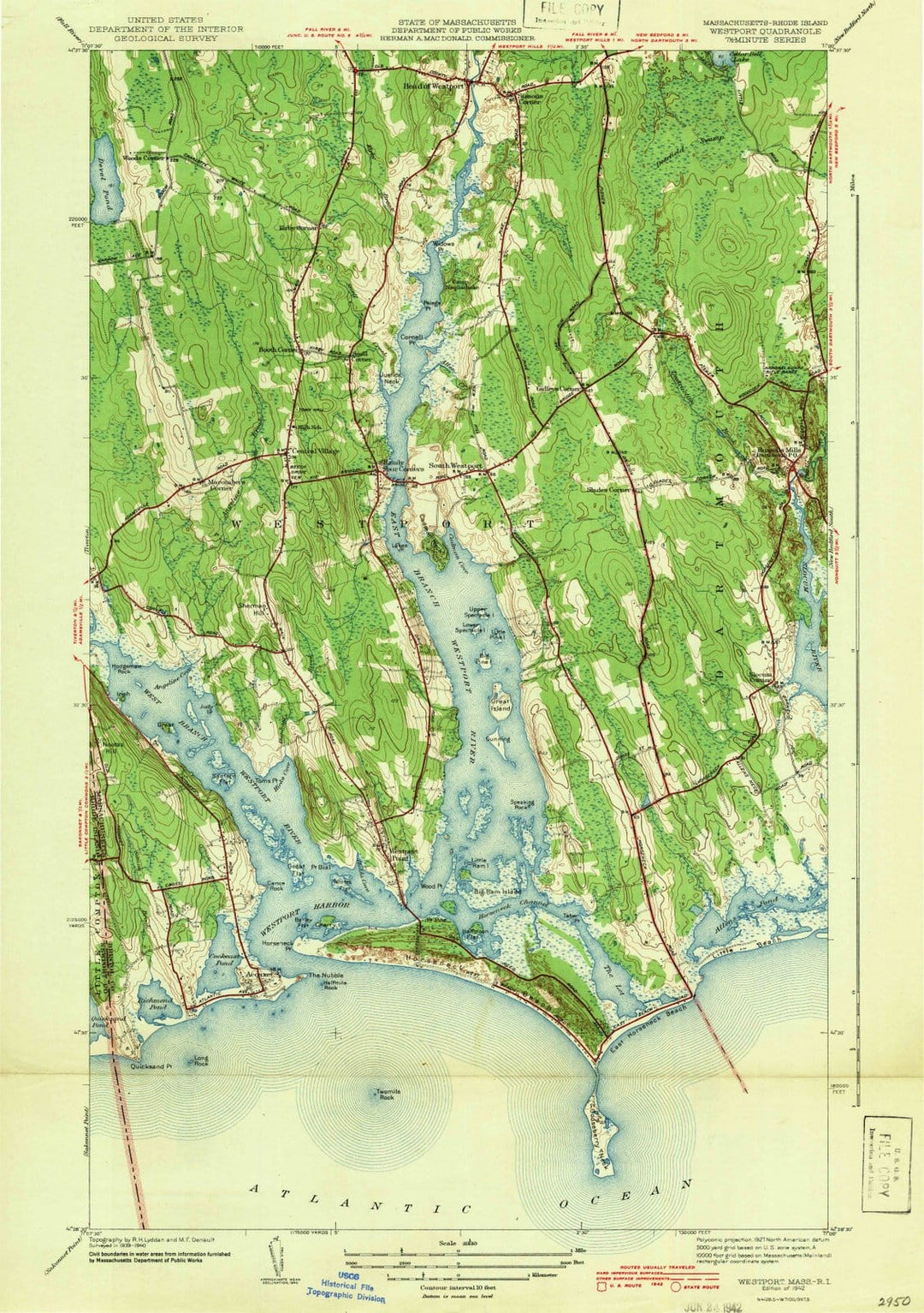 1942 Westport, MD - Maryland - USGS Topographic Map