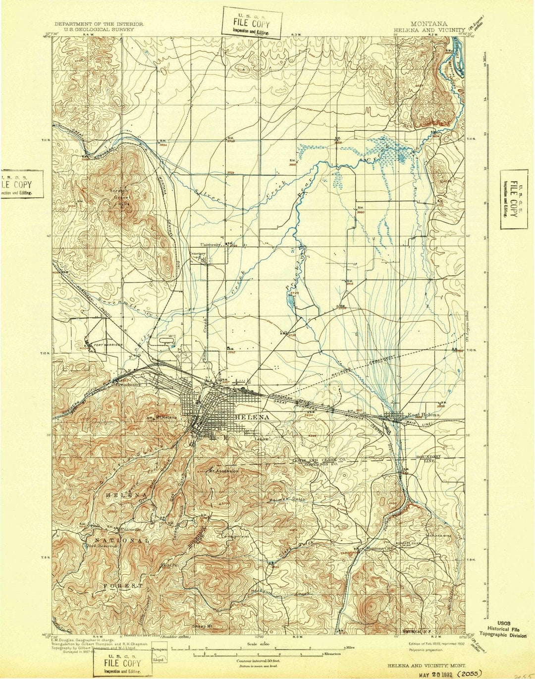 1899 Helena and Vicinity, MT - Montana - USGS Topographic Map