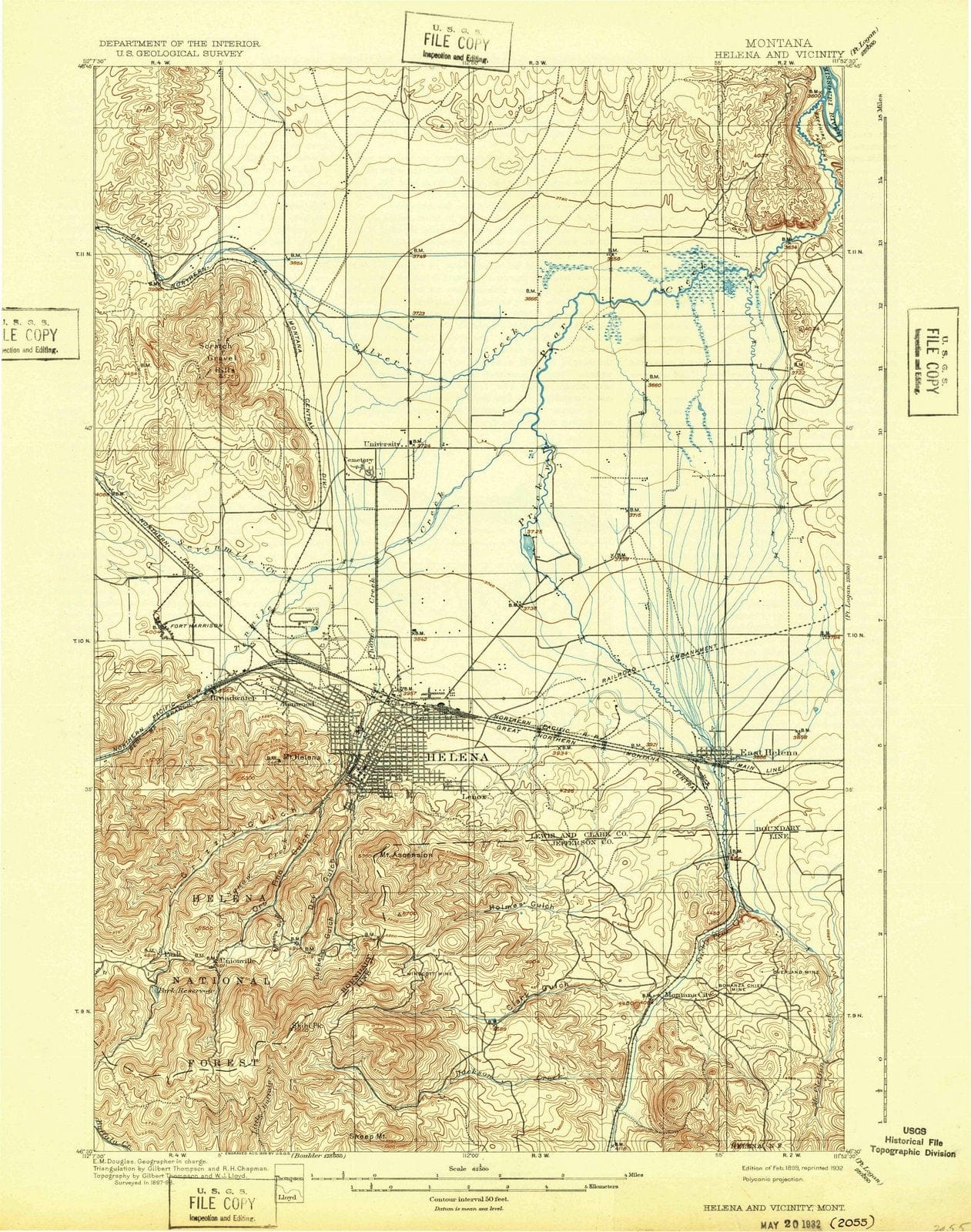 1899 Helena and Vicinity, MT - Montana - USGS Topographic Map