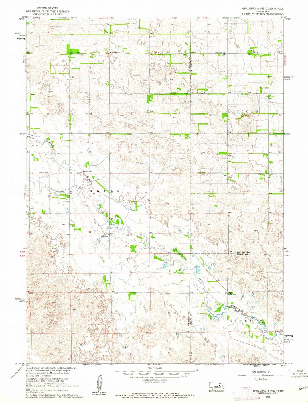 1960 Spalding 2, NE - Nebraska - USGS Topographic Map v4