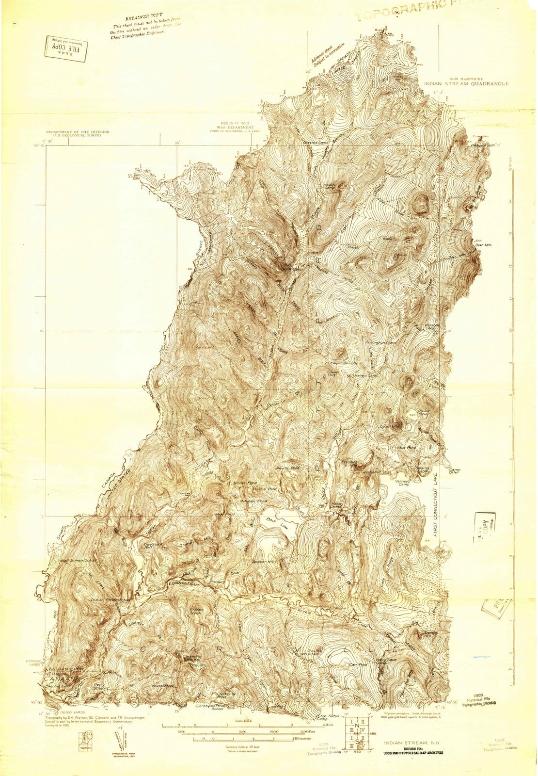 1925 Indian Stream, VT - Vermont - USGS Topographic Map