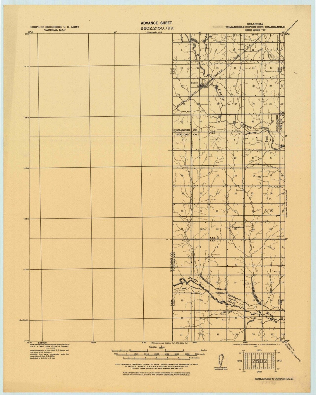 1922 Comanche and Cotton CO's, OK - Oklahoma - USGS Topographic Map