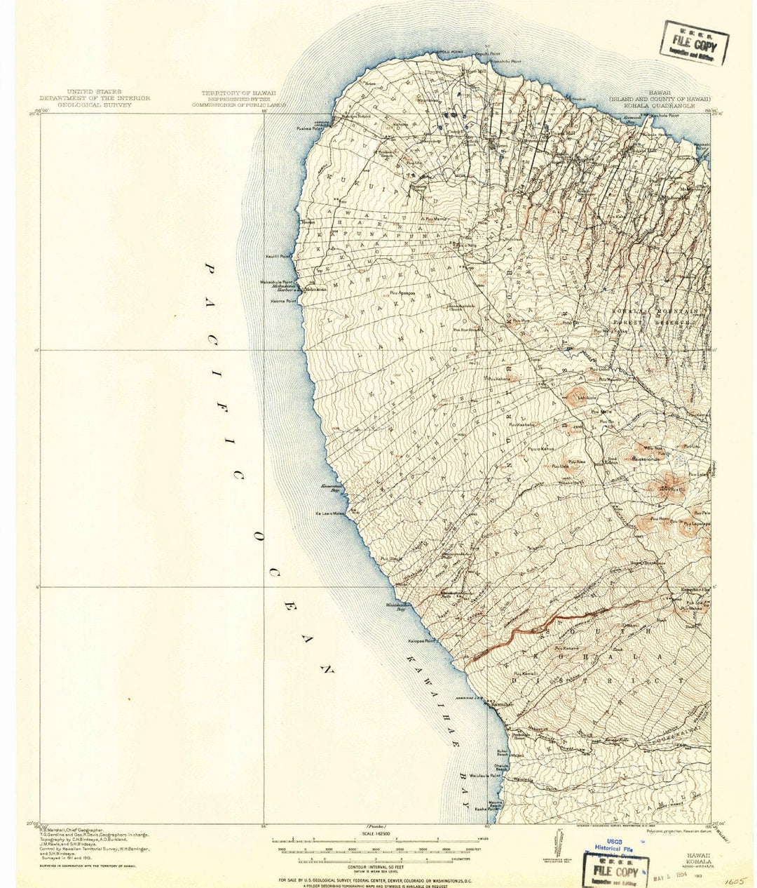 1913 Kohala, HI - Hawaii - USGS Topographic Map