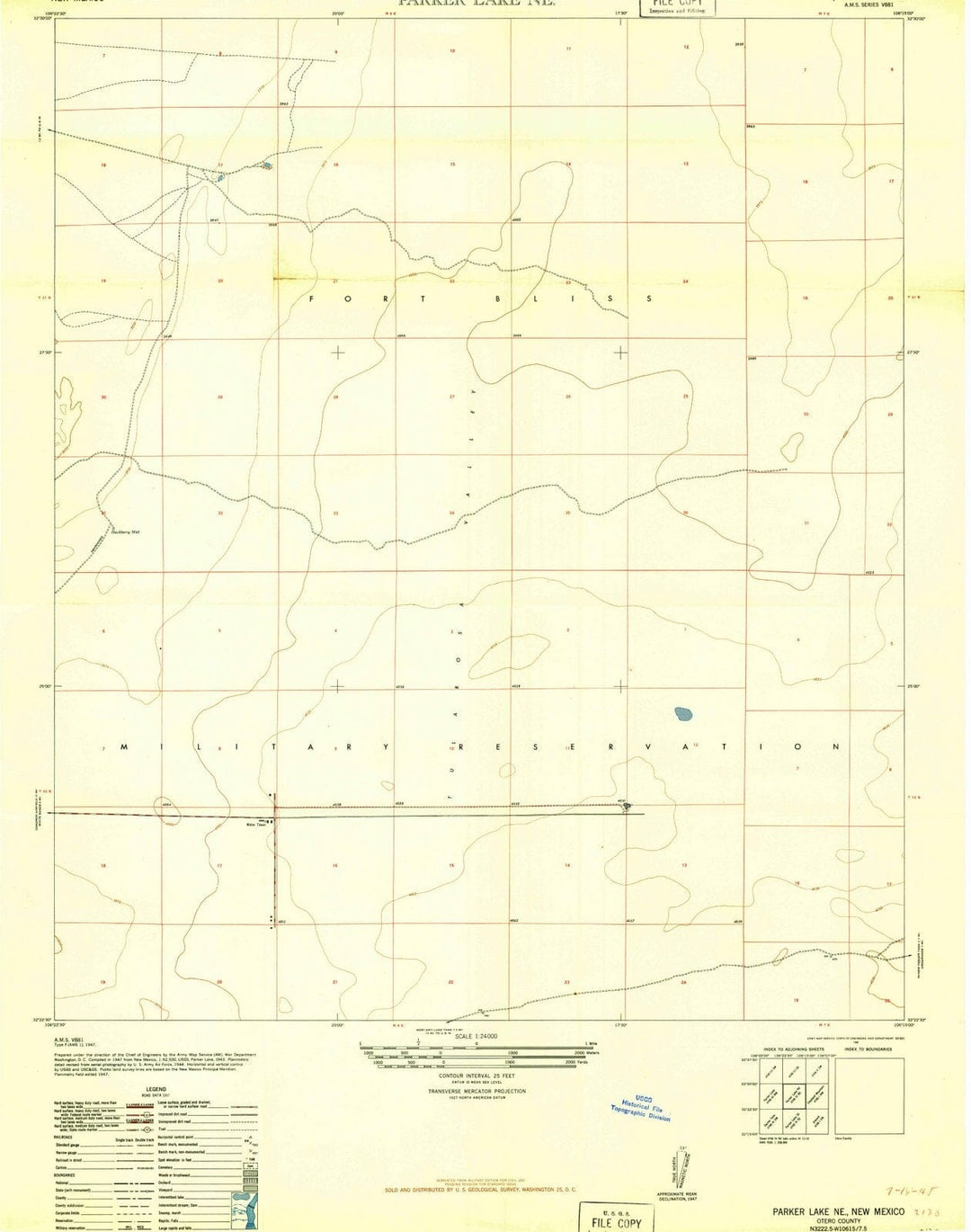 1948 Parker Lake, NM - New Mexico - USGS Topographic Map