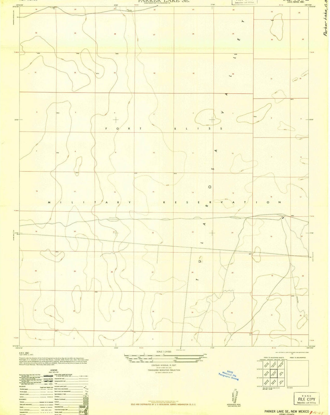 1948 Parker Lake, NM - New Mexico - USGS Topographic Map v2