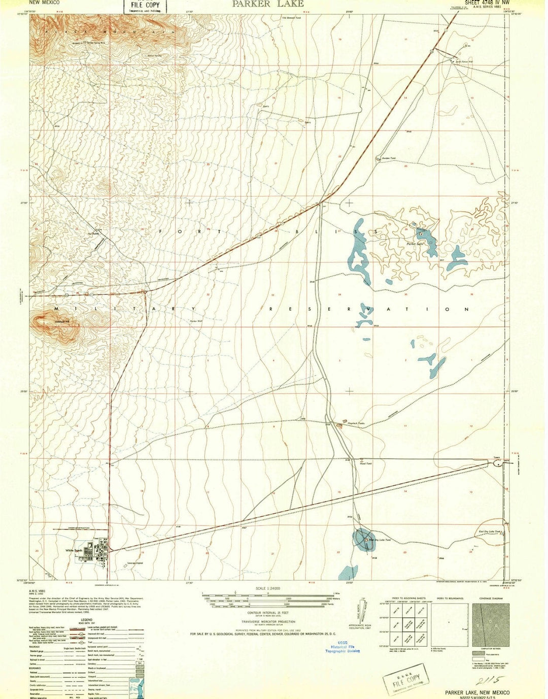 1952 Parker Lake, NM - New Mexico - USGS Topographic Map