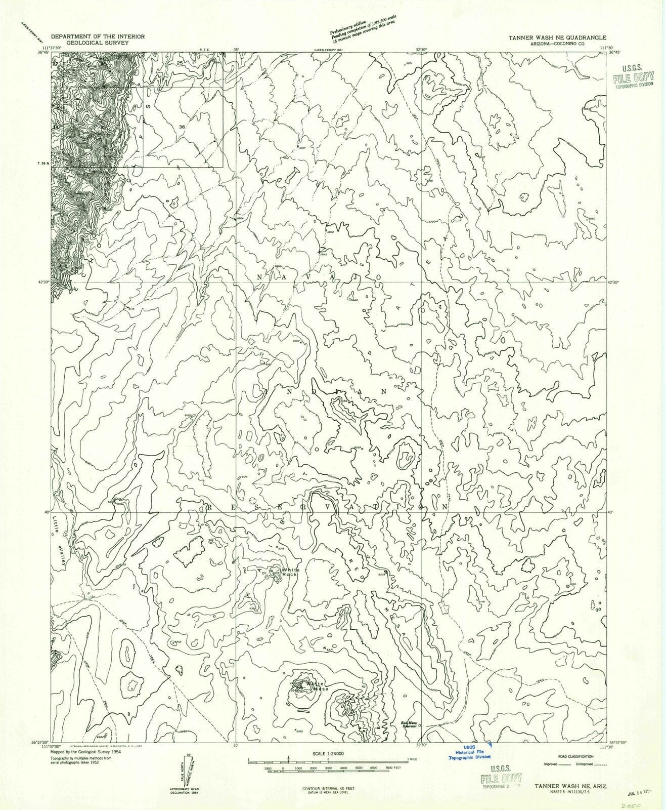 1955 Tanner Wash, AZ - Arizona - USGS Topographic Map