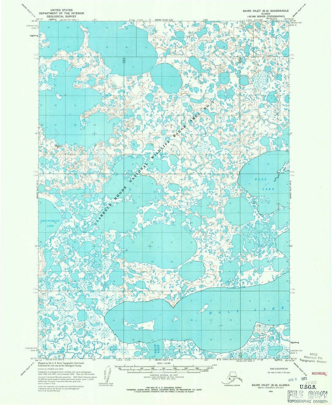 1954 Baird Inlet, AK - Alaska - USGS Topographic Map v27