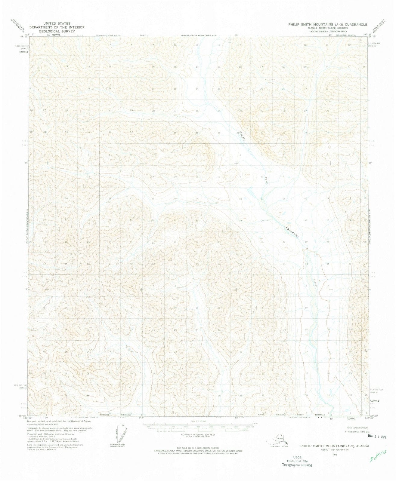 1971 Philip Smith Mountains, AK - Alaska - USGS Topographic Map v20