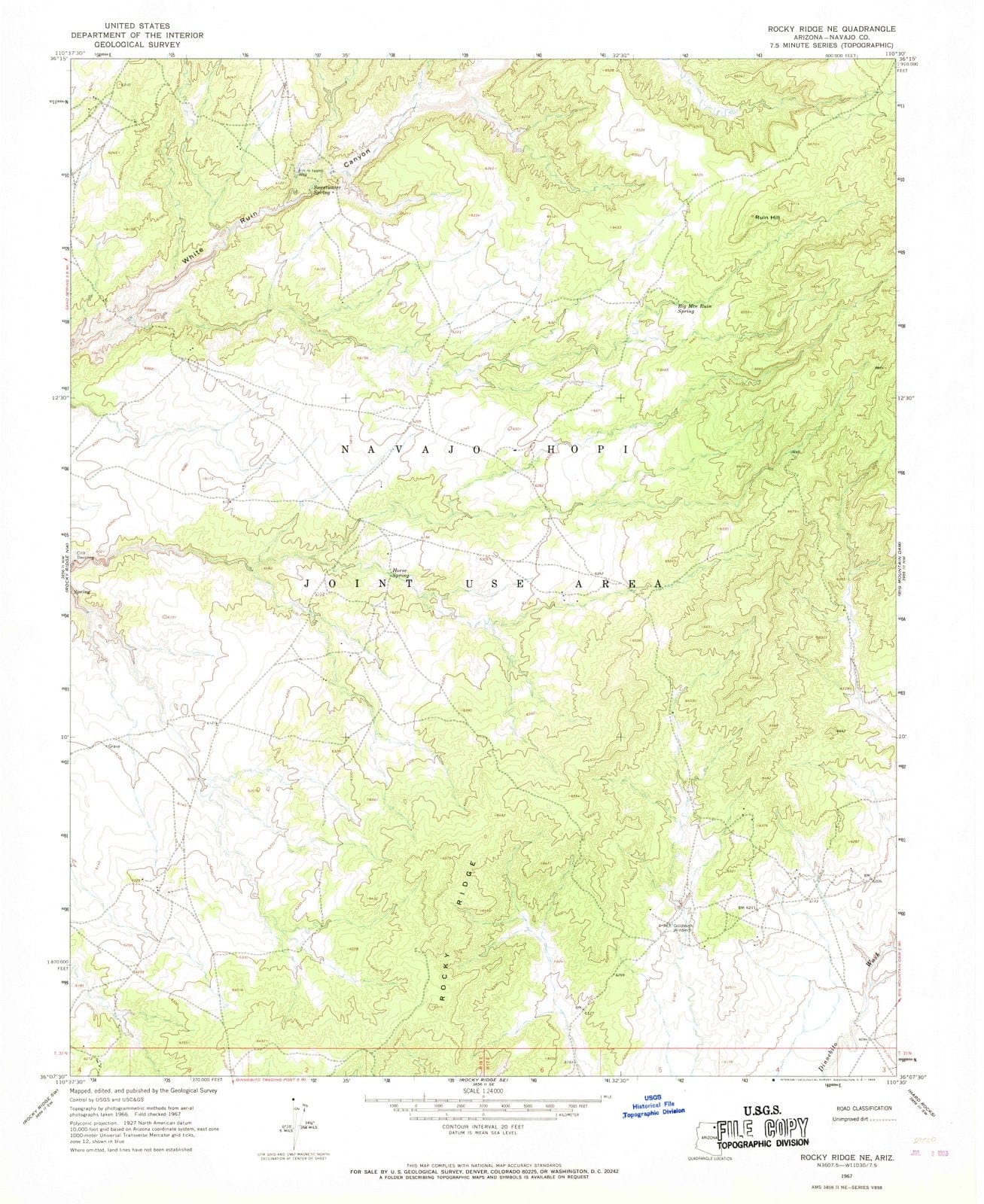 1967 Rocky Ridge, AZ - Arizona - USGS Topographic Map v4