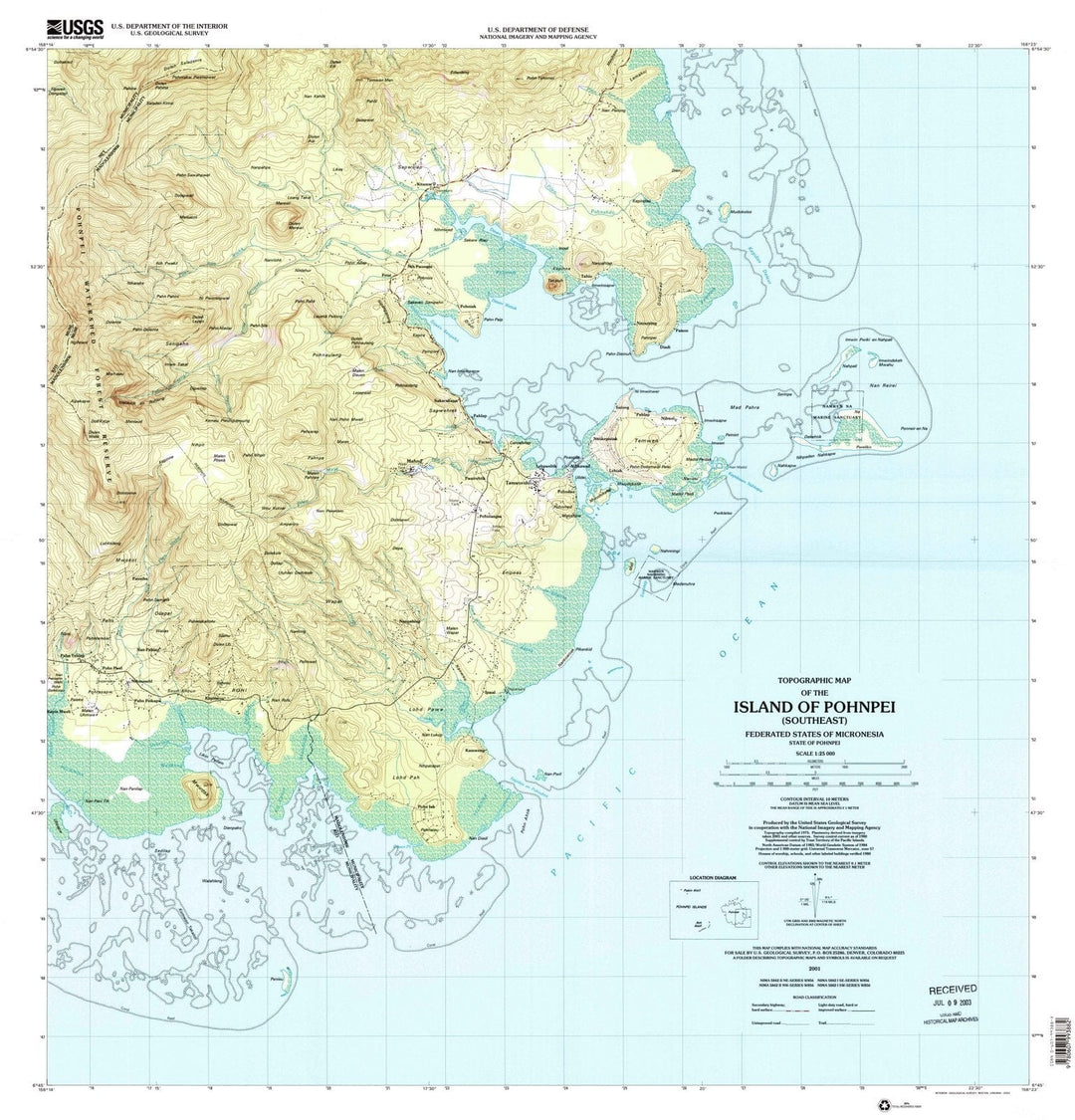 2001 Island of Pohnpei (Southeast), FM - Micronesia - USGS Topographic Map