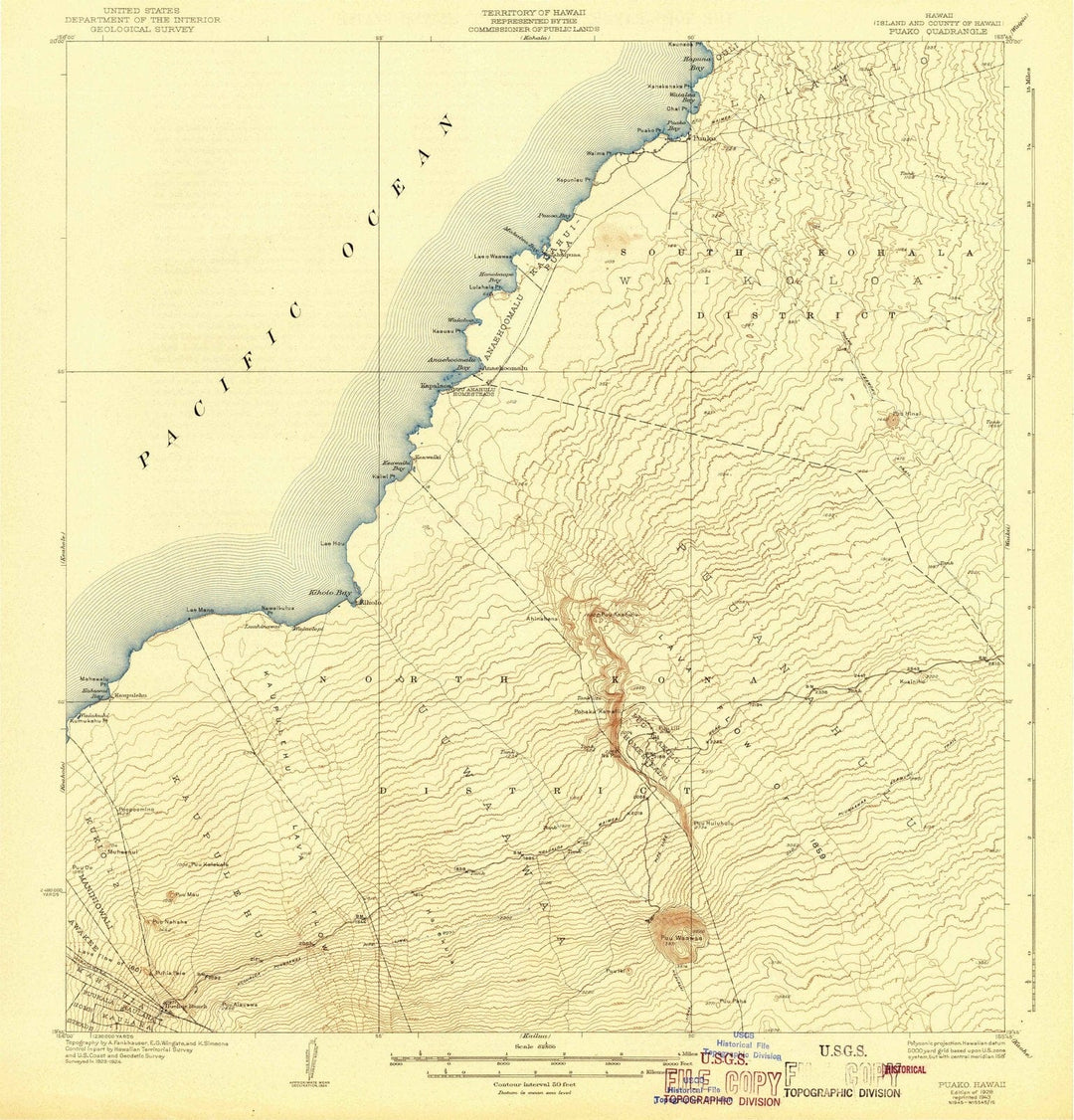 1928 Puako, HI - Hawaii - USGS Topographic Map