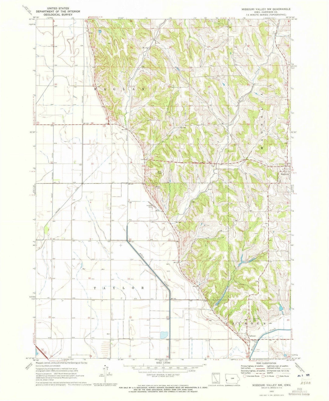 1970 Missouri Valley, IA - Iowa - USGS Topographic Map