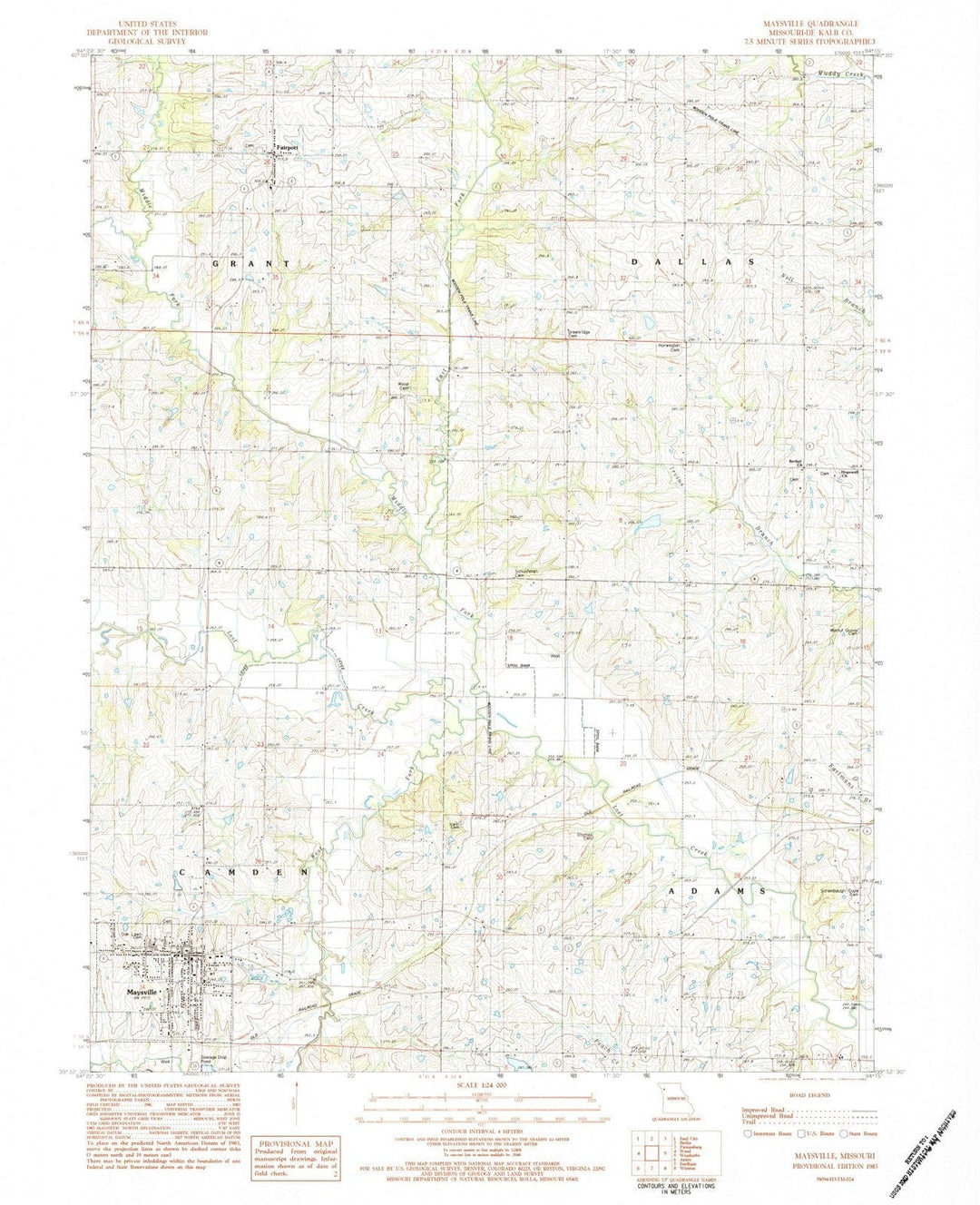 1983 Maysville, MO - Missouri - USGS Topographic Map