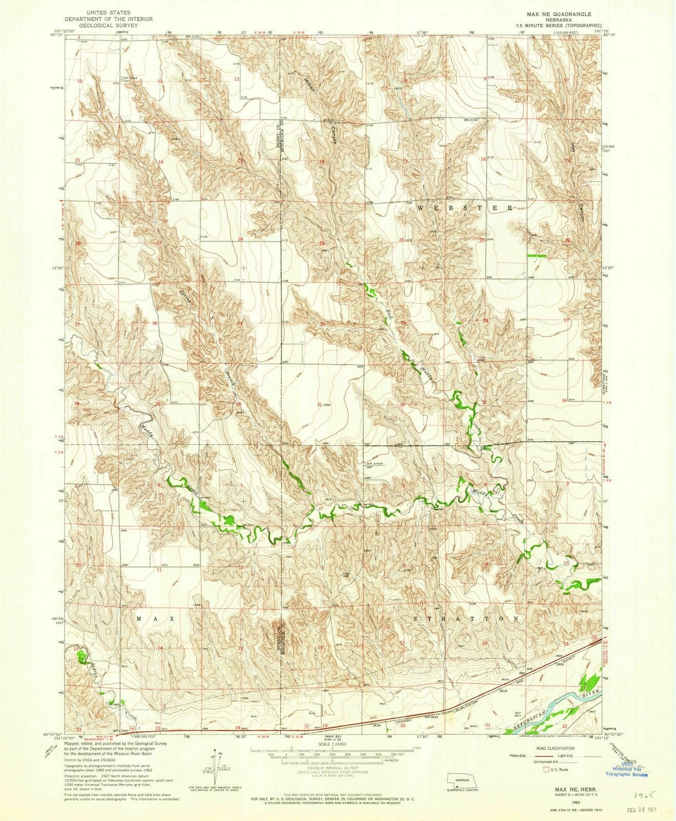 1962 Max, NE - Nebraska - USGS Topographic Map