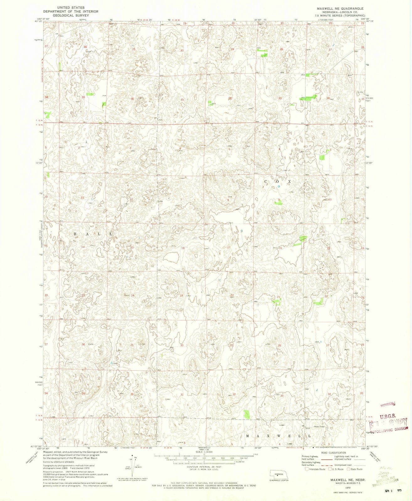 1970 Maxwell, NE - Nebraska - USGS Topographic Map