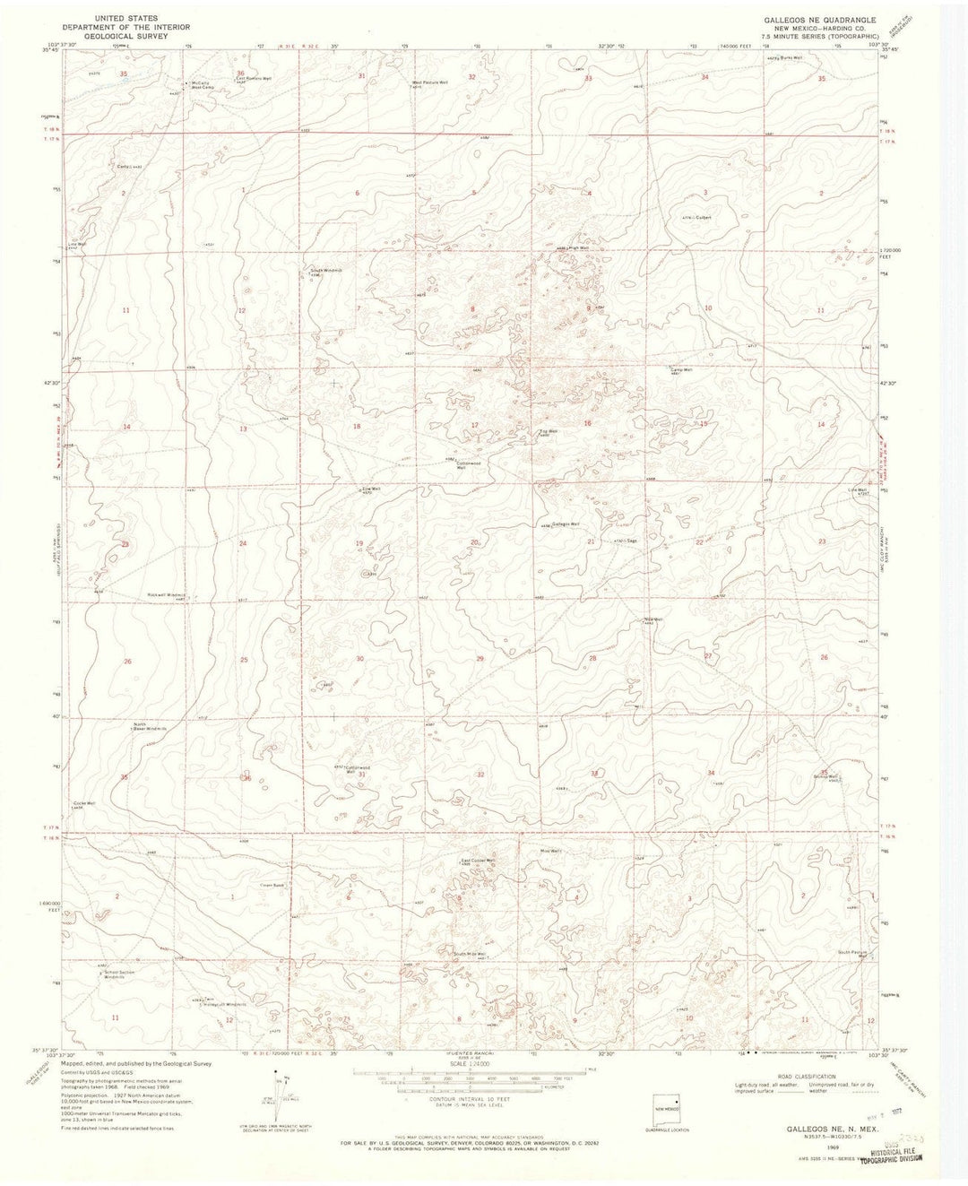 1969 Gallegos, NM - New Mexico - USGS Topographic Map v2