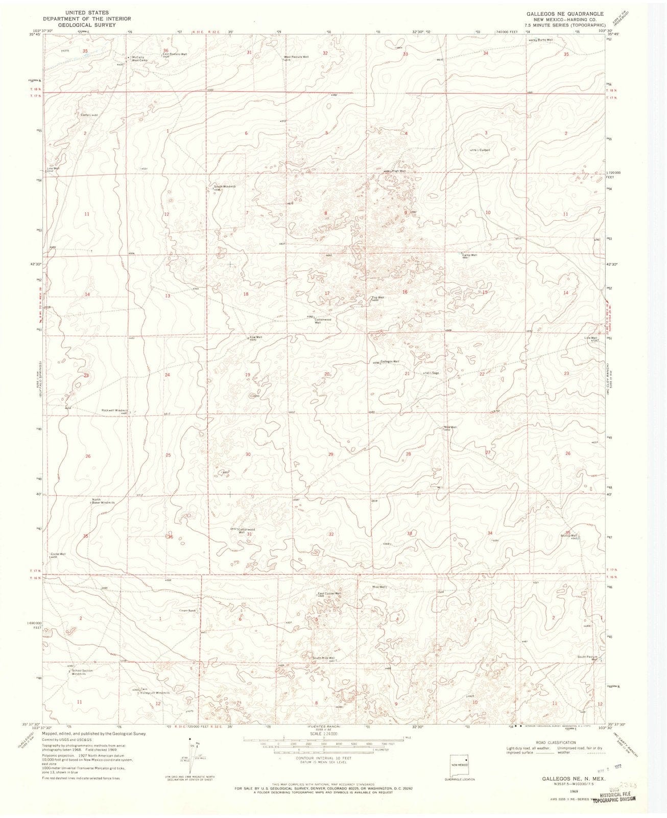 1969 Gallegos, NM - New Mexico - USGS Topographic Map v2