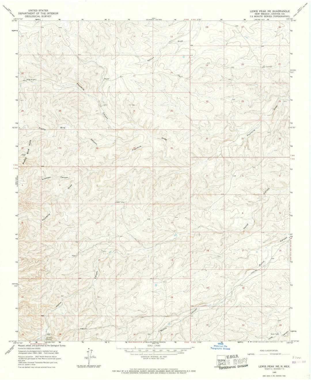 1965 Lewis Peak, NM - New Mexico - USGS Topographic Map v2