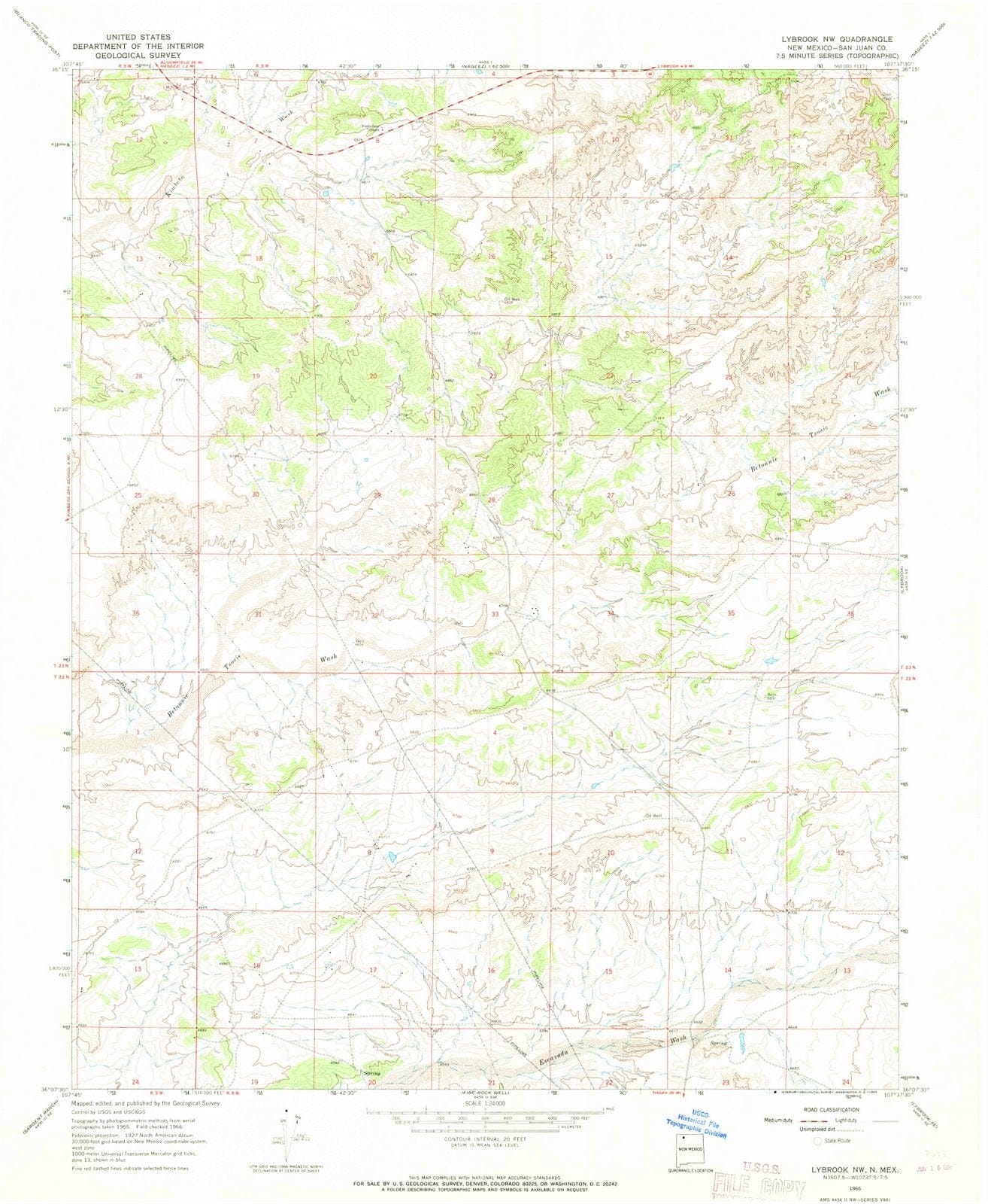 1966 Lybrook, NM - New Mexico - USGS Topographic Map v3