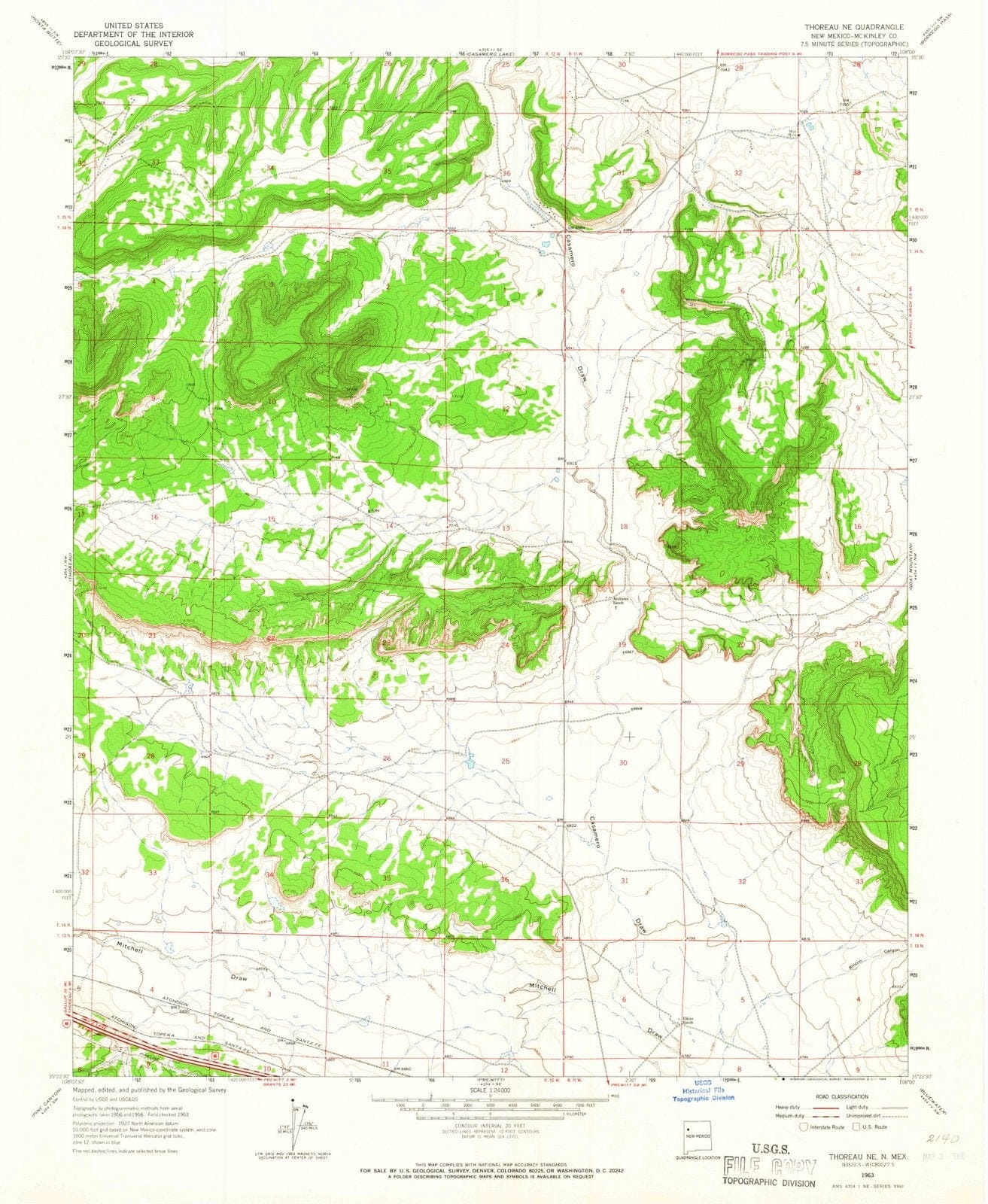 1963 Thoreau, NM - New Mexico - USGS Topographic Map v2